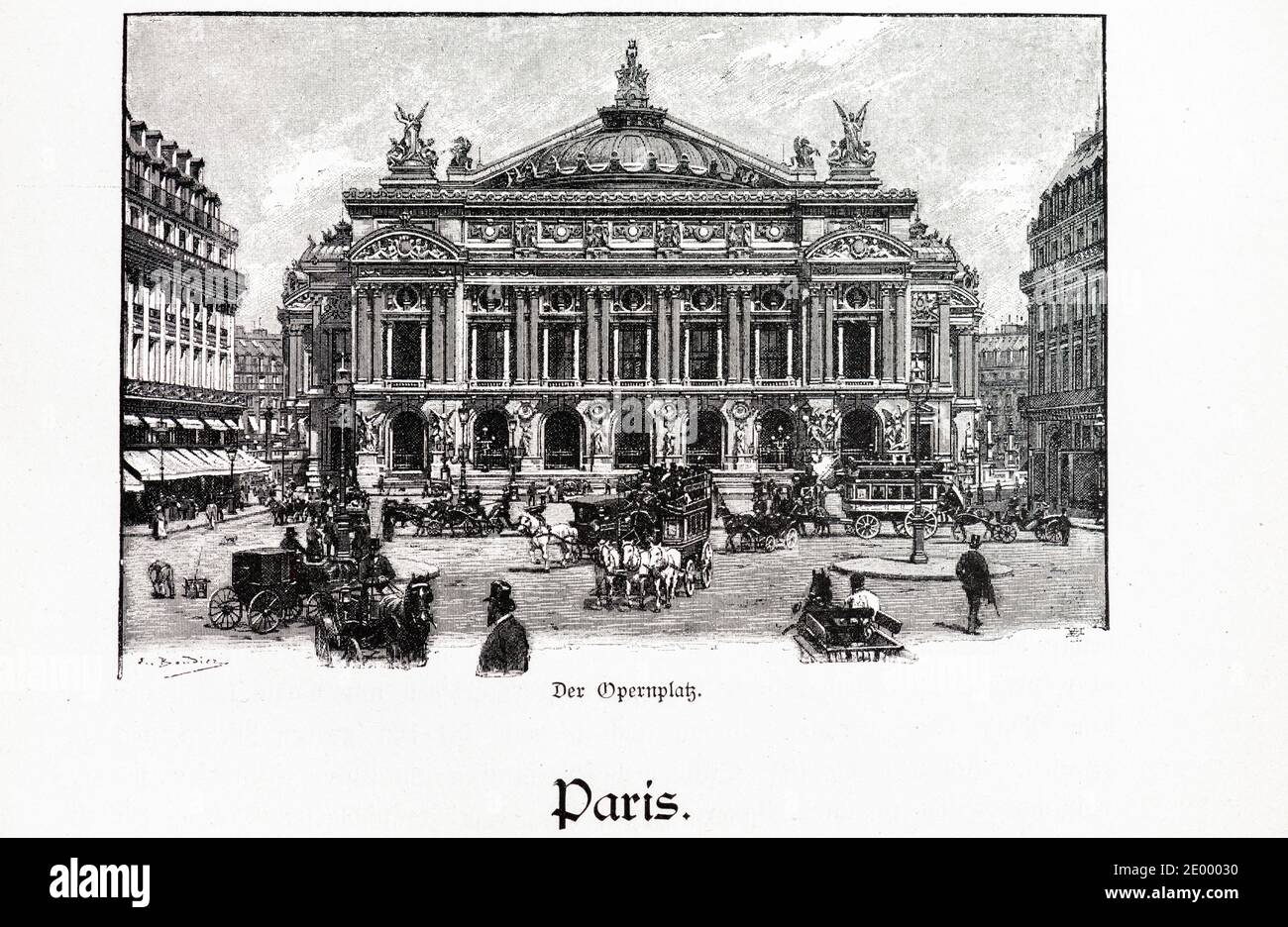 Titolo Der Opernplatz o Piazza dell'Opera, Ilustrazione da 'Die Haupstädte der Welt', Breslau circa 1897 Foto Stock