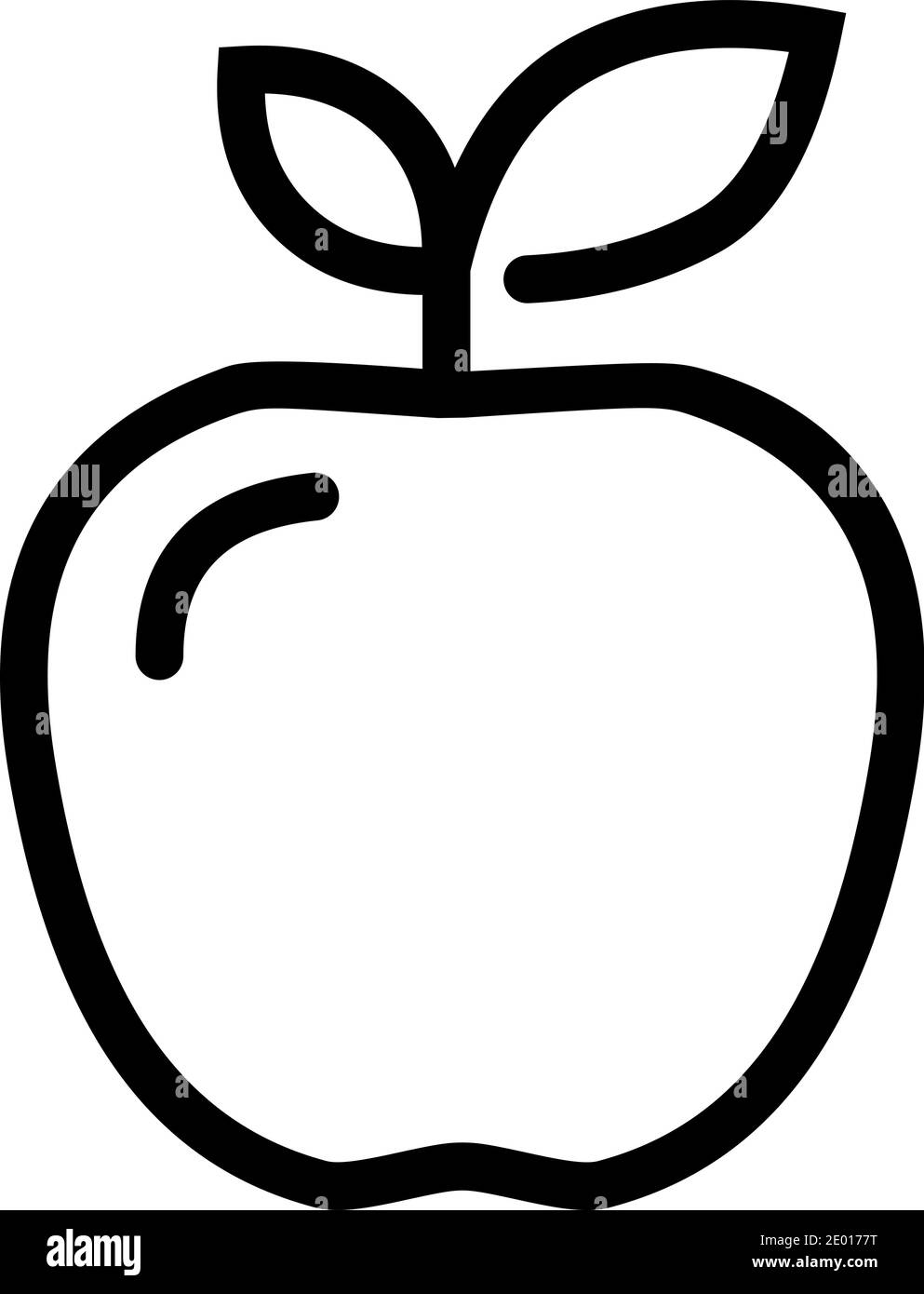cibo sano mela contorno icona Illustrazione Vettoriale