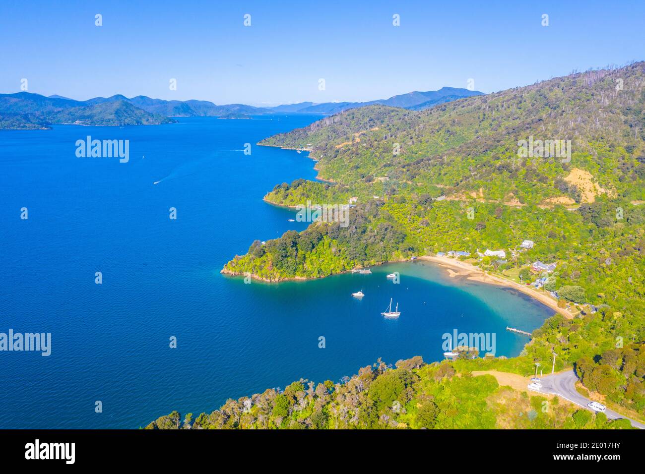 Governors Bay a Queen Charlotte suono a South Island of Nuova Zelanda Foto Stock