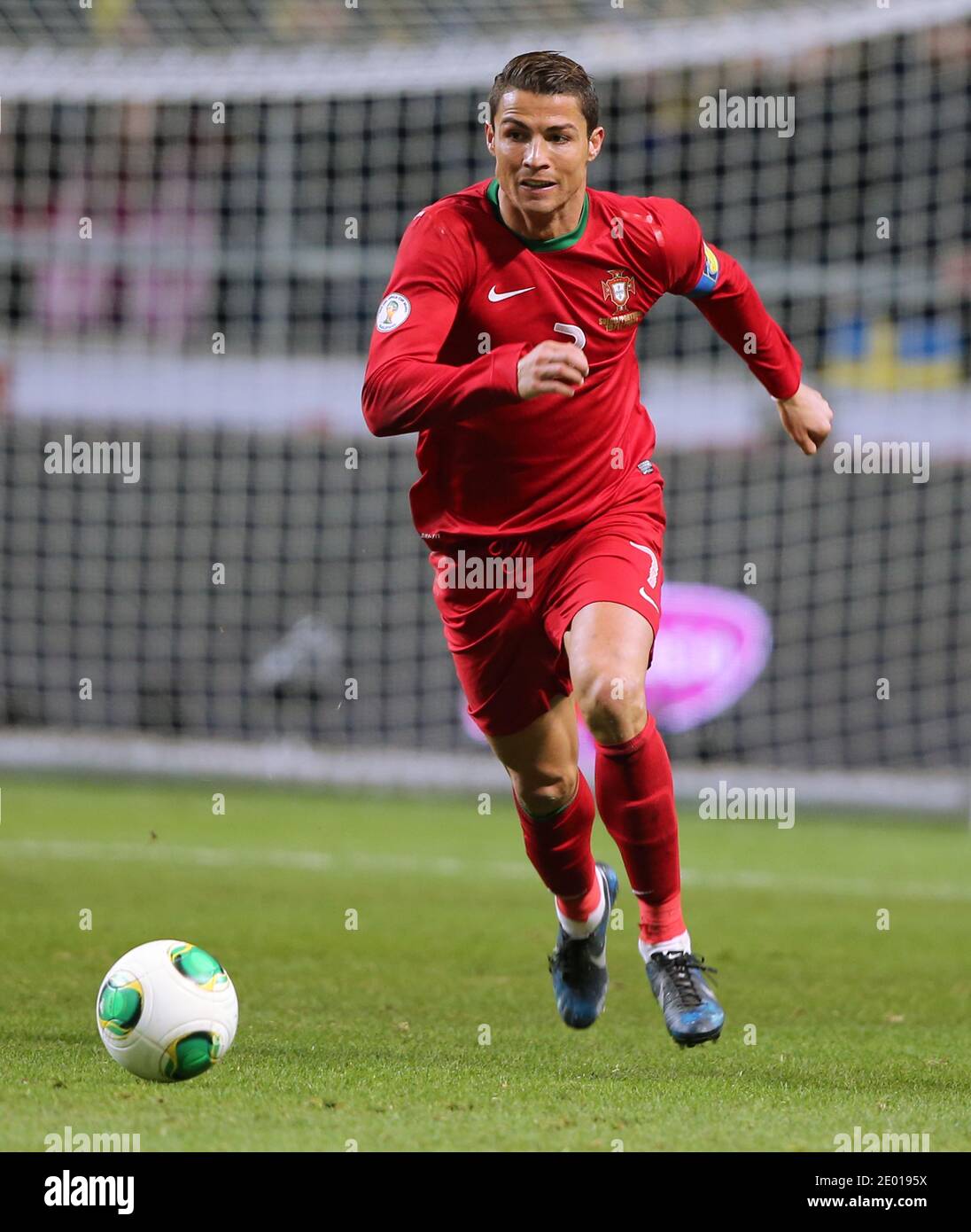 Cristiano Ronaldo, Portogallo, durante la seconda partita di calcio della Coppa del mondo FIFA 2014 tra portogallo e Svezia presso la Friends Arena di Solna, vicino Stoccolma, il 19 novembre 2013. Foto di Giuliano Bevilacqua/ABACAPRESS.COM Foto Stock