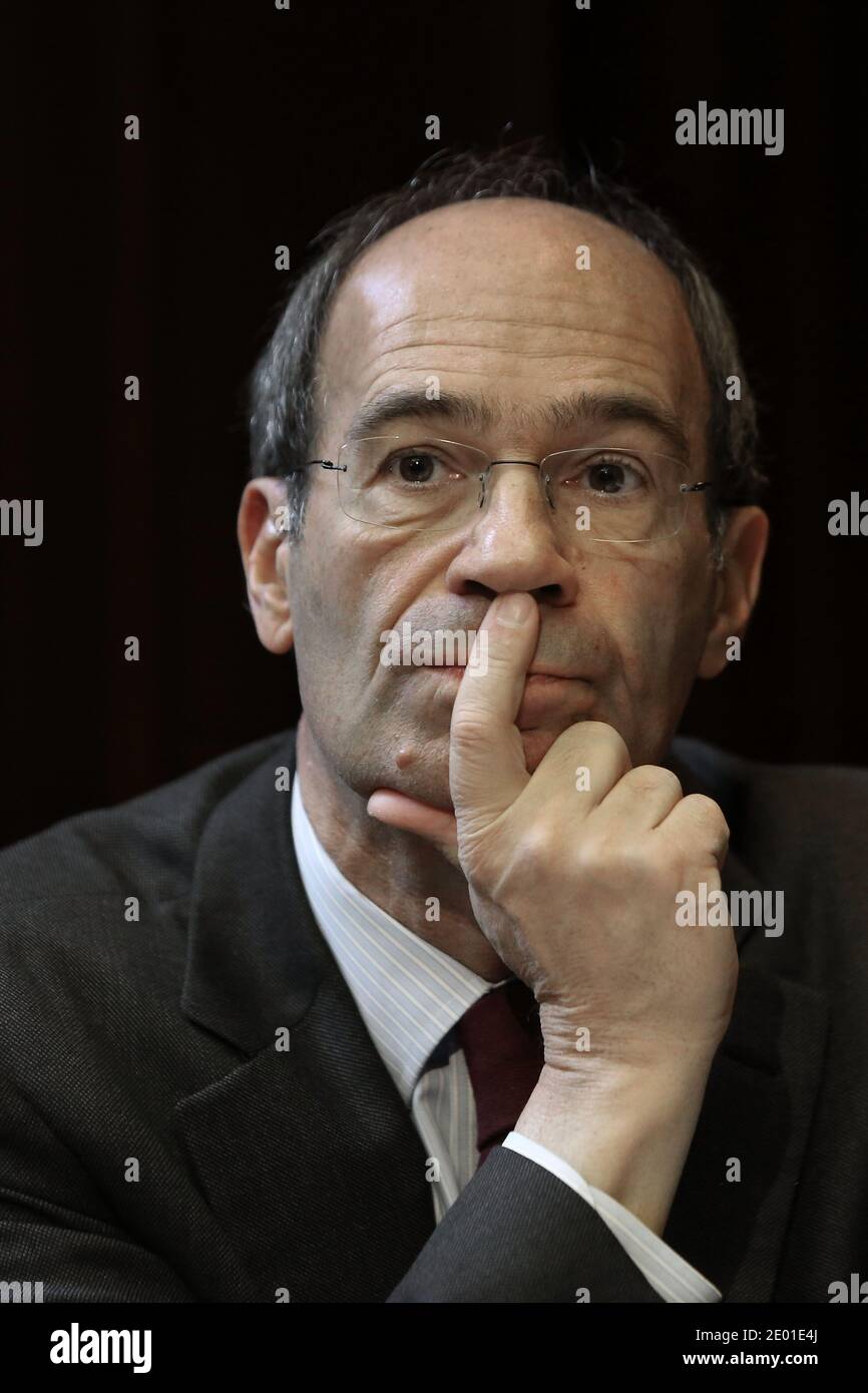 Eric Woerth, ex ministro del bilancio, partecipa alla Conferenza parlamentare sul grande piano d'investimento tenutasi a Maison de la Chimie a Parigi, in Francia, il 28 novembre 2013. Foto di Stephane Lemouton/ABACAPRESS.COM Foto Stock
