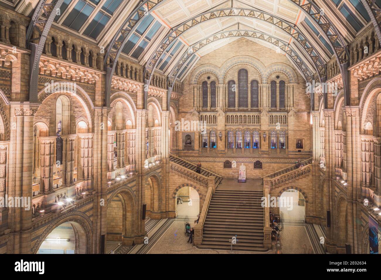 Londra, Regno Unito - Dicembre 23 2014 - lo spettacolare interno del Museo di Storia Naturale, a Londra, Inghilterra. Foto Stock