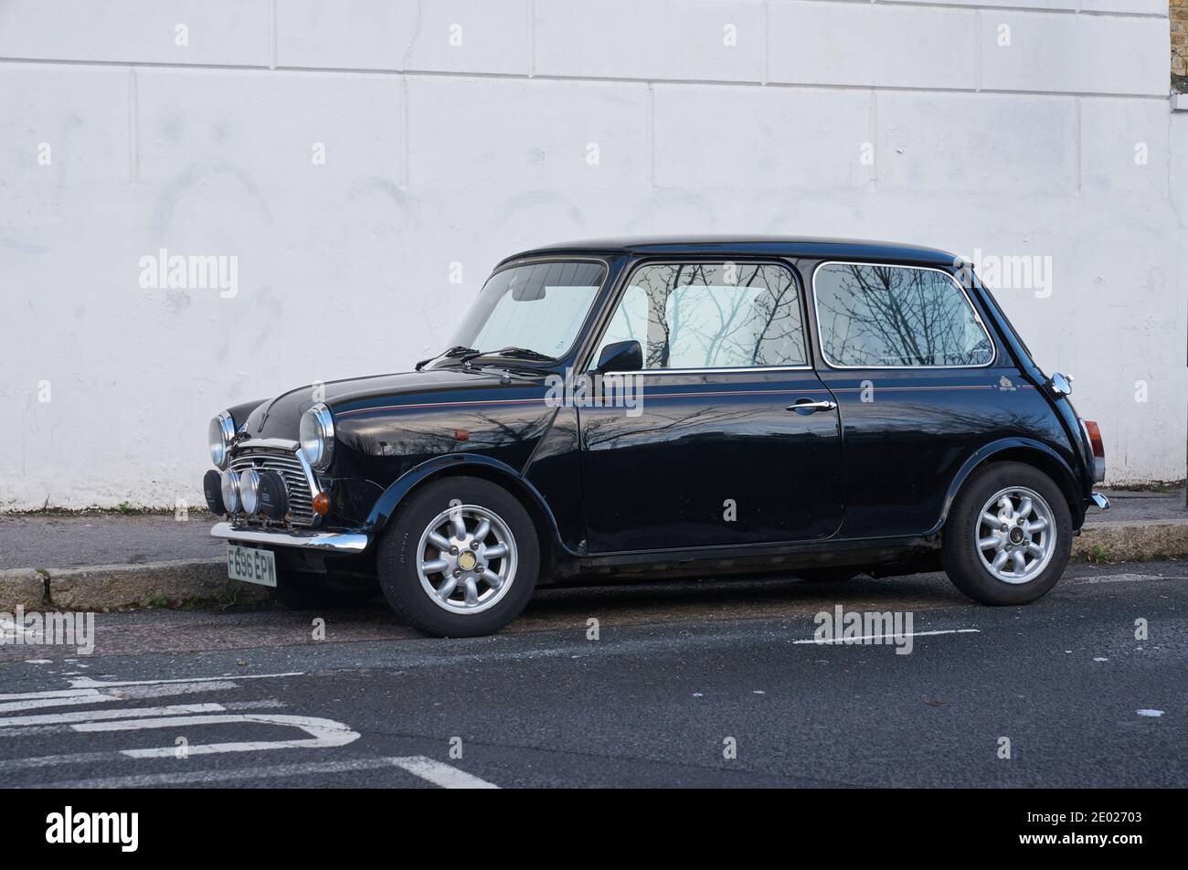 Mini auto classica Old Mini. Foto Stock