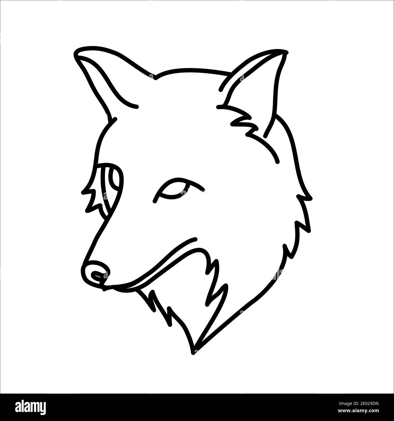 Disegno dell'icona della volpe animale. Disegno vettoriale, clip art, illustrazione, icona della linea. Illustrazione Vettoriale