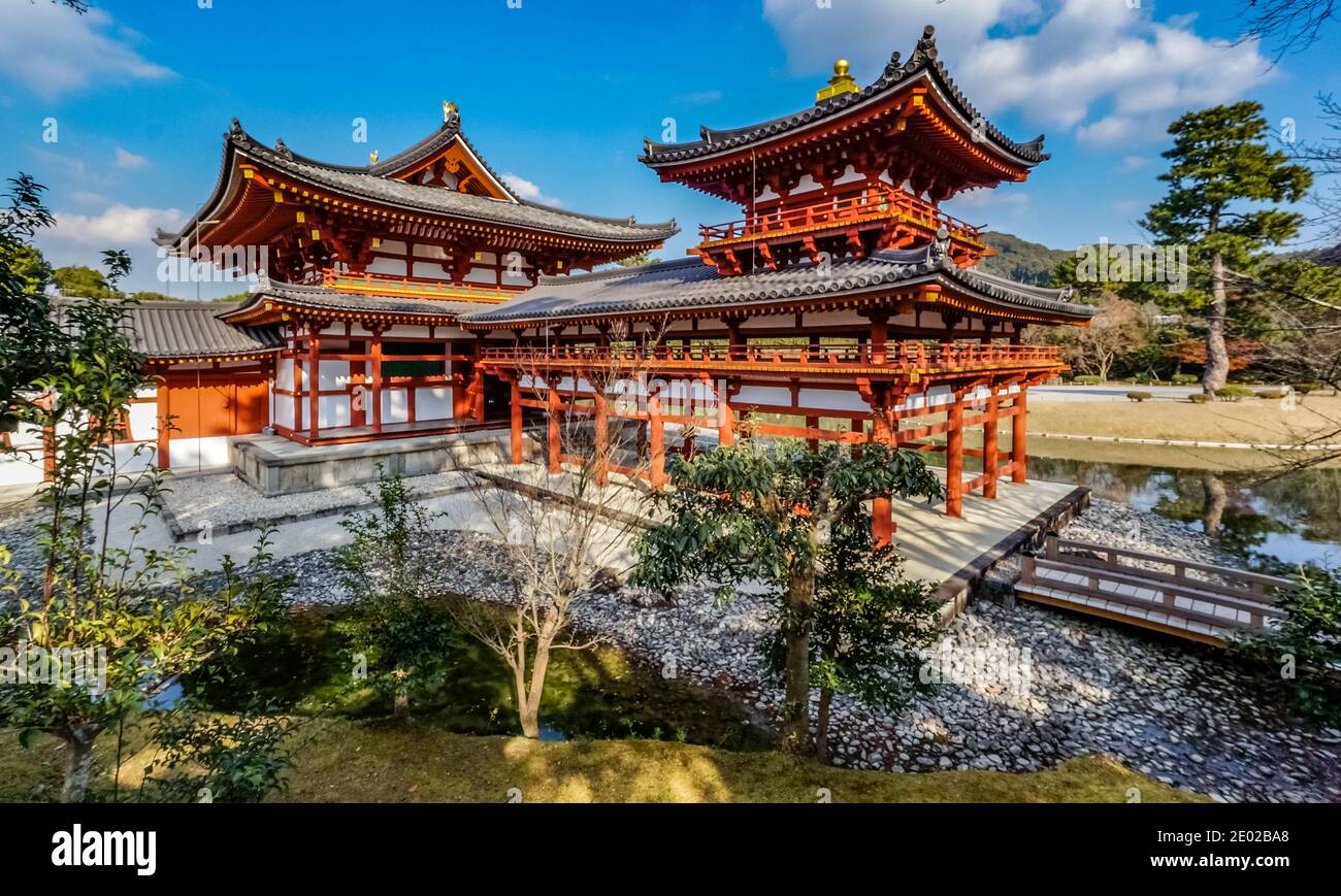 Phoenix Hall (Hoodo), Tempio di Byodoin, Uji, Kyoto, Giappone Foto Stock