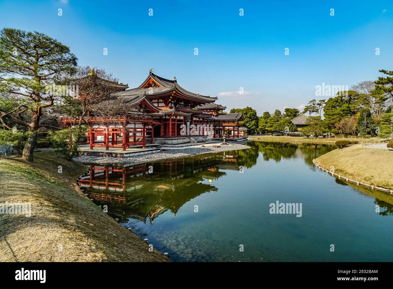 Phoenix Hall (Hoodo), Tempio di Byodoin, Uji, Kyoto, Giappone Foto Stock