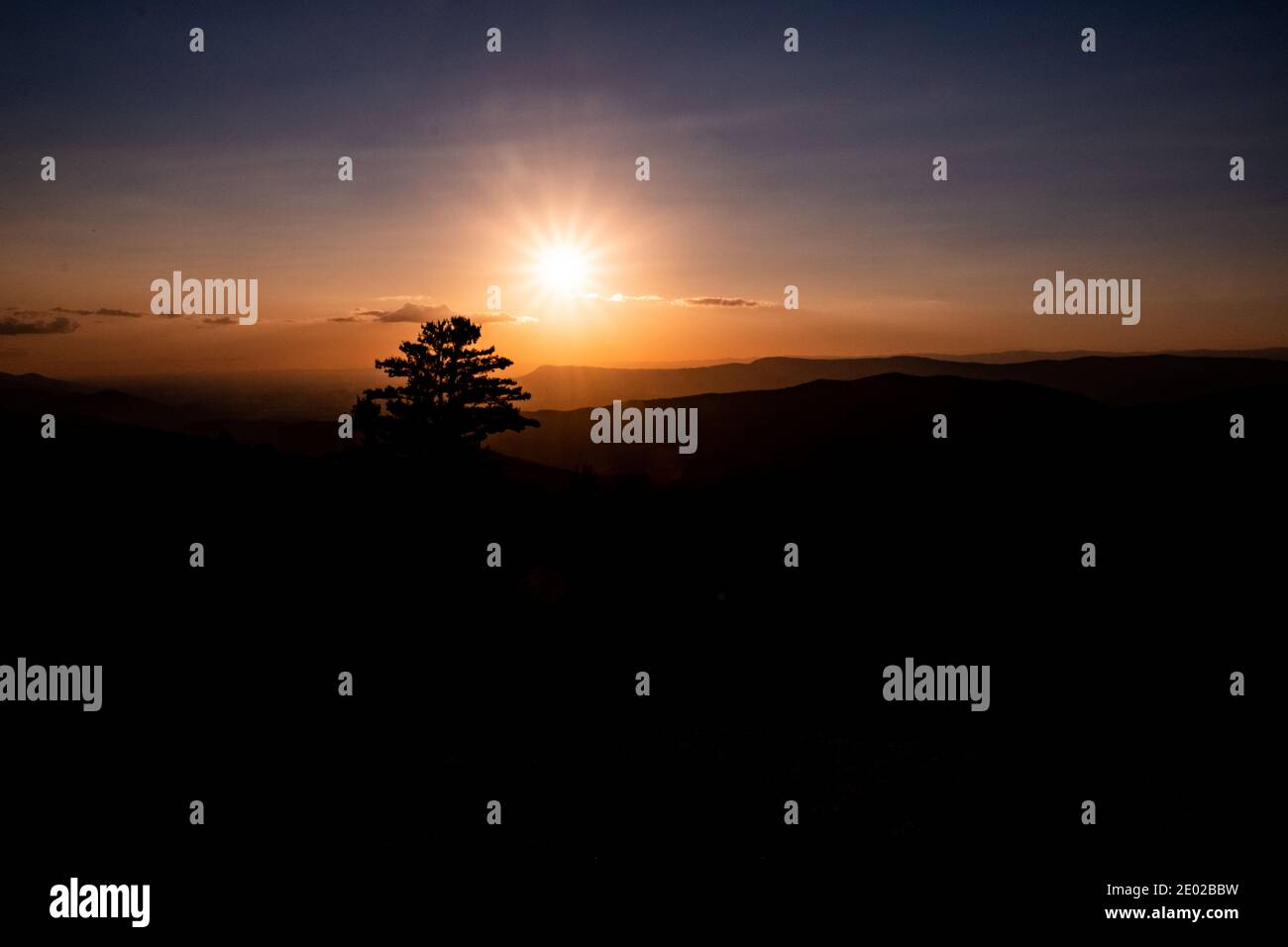 Sunset Landscape Skyline Drive Virginia Foto Stock