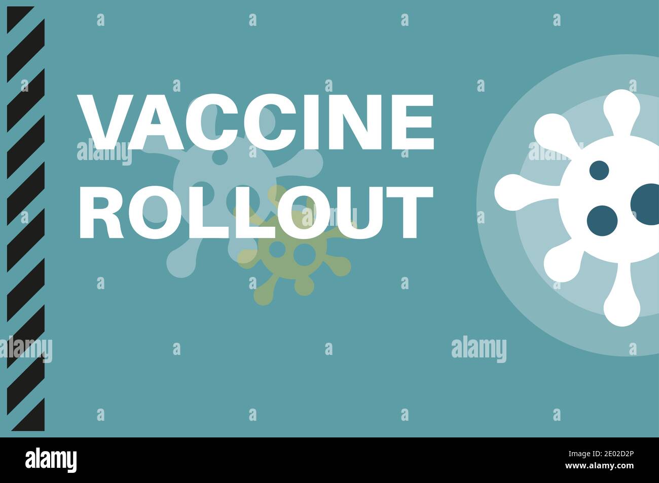 Vaccine Rollout - Illustrazione con i loghi dei virus su sfondo blu. Illustrazione Vettoriale