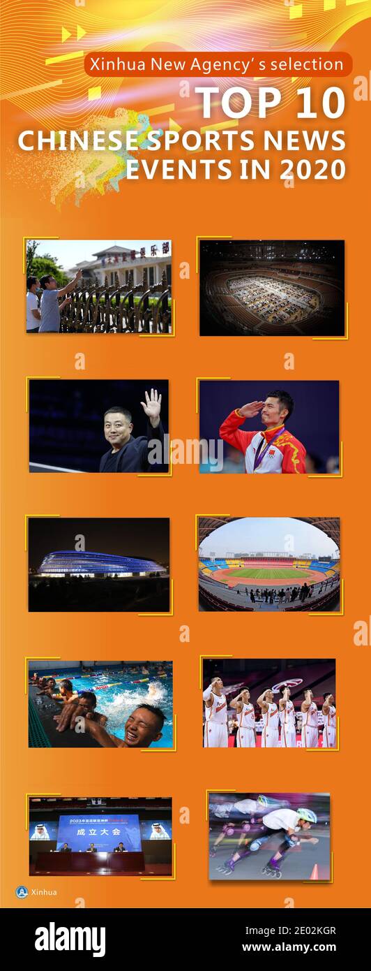 Pechino, Cina. 29 Dic 2020. Ecco la selezione di Xinhua News Agency dei 10 pezzi più significativi di notizie sportive cinesi nel 2020. Credit: Chen wei/Xinhua/Alamy Live News Foto Stock