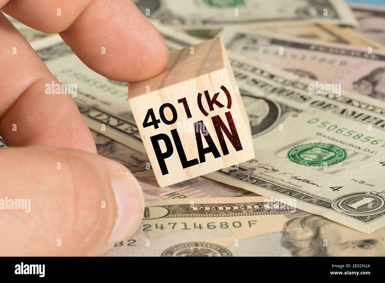 Fatture in dollari e piano 401K Foto Stock
