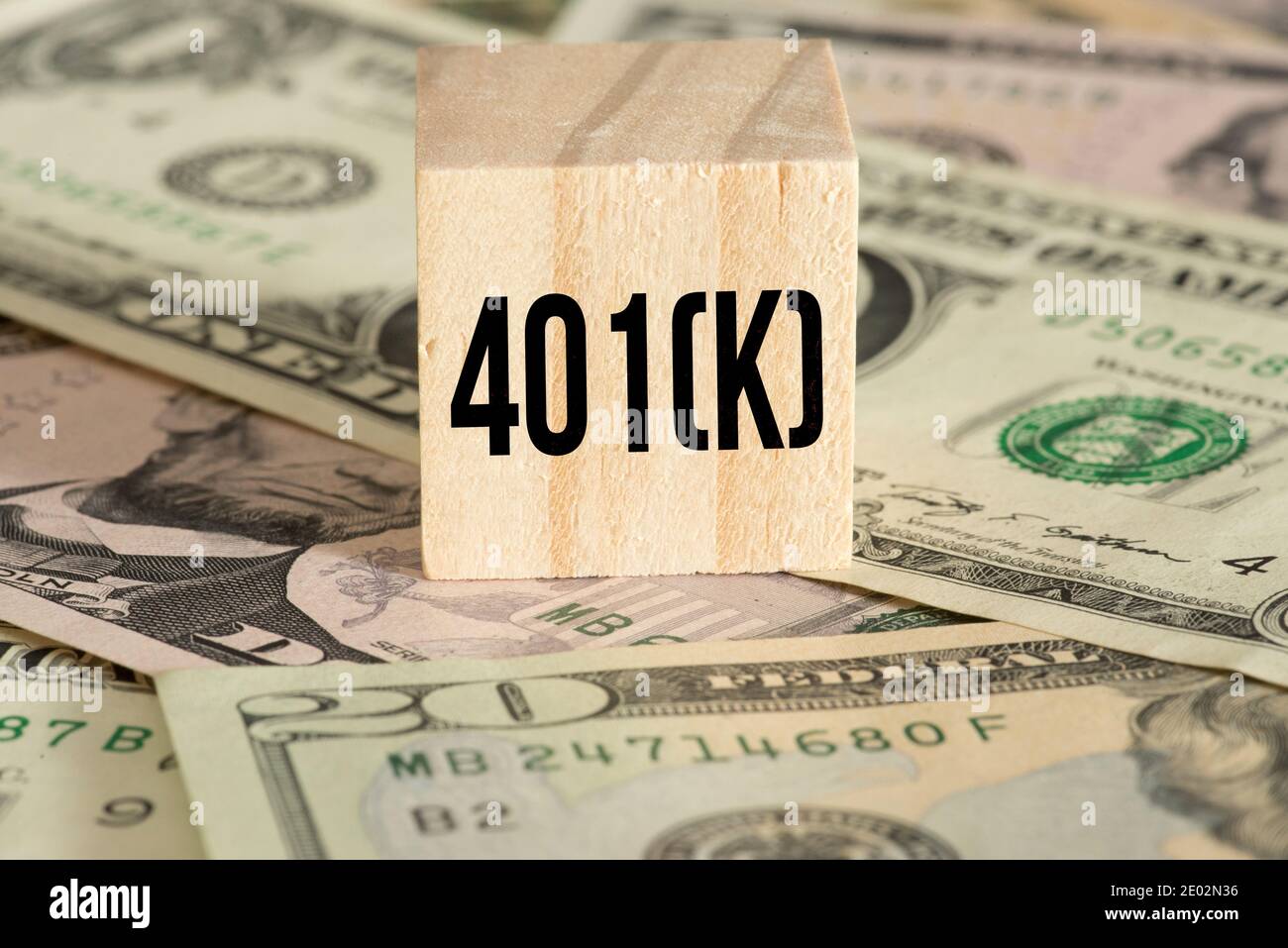 Fatture in dollari e piano 401K Foto Stock
