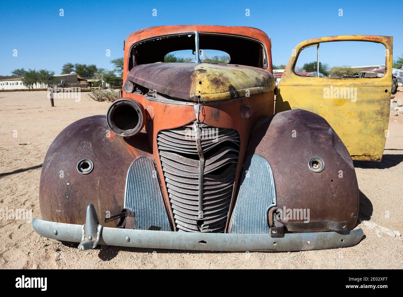 Auto Wreck a Solitaire, Namib Naukluft Park, Namibia Foto Stock