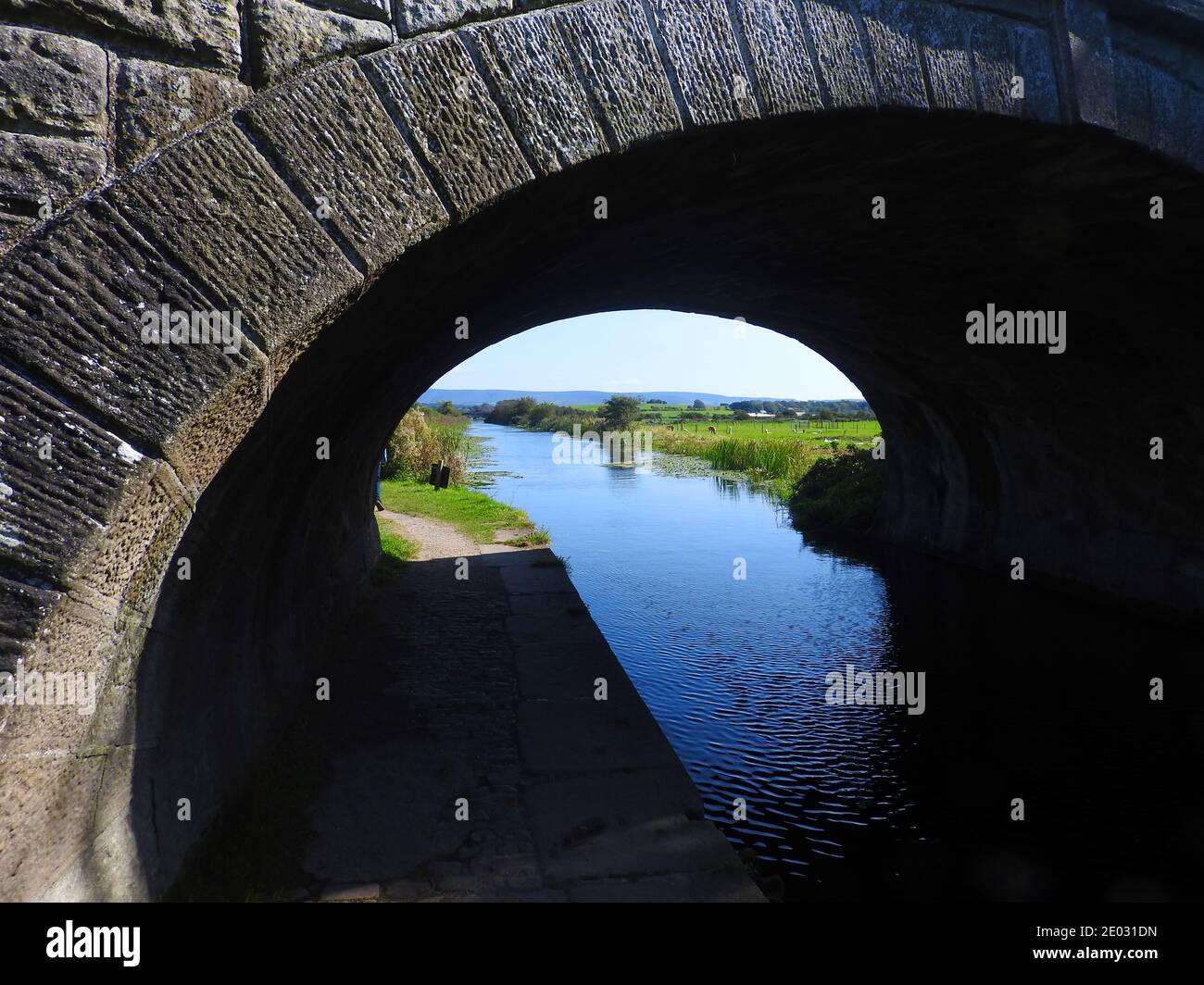 Ponte sul canale Lancashire, Inghilterra vicino a Glasson Basin nel 2020 Foto Stock