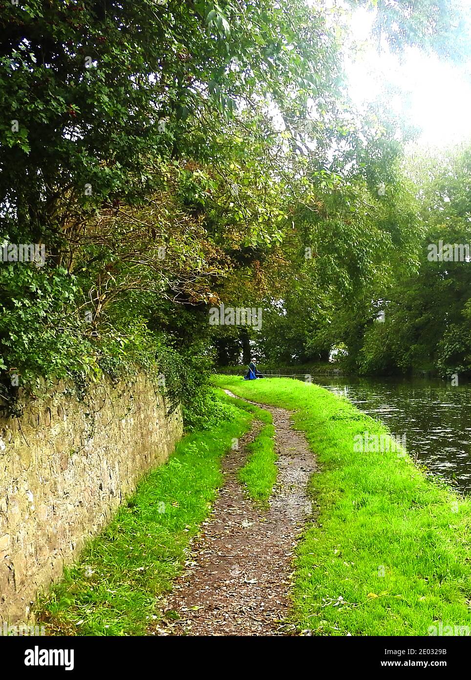 Pesca della canna sul canale di Lancaster nel 2020. Foto Stock