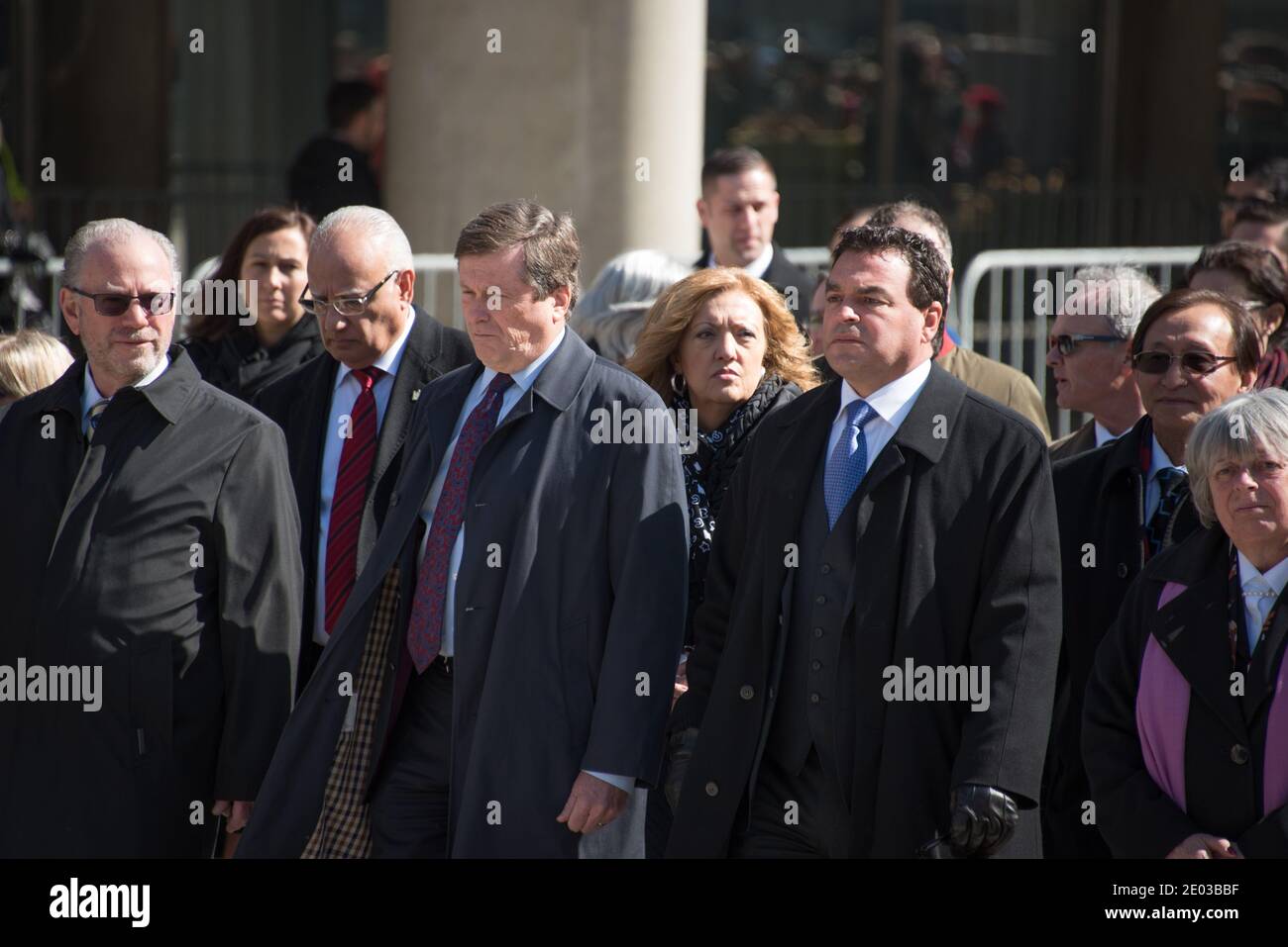 John Tory partecipa ai funerali di Rob Ford a Toronto, Canada-Marzo 2016 Foto Stock