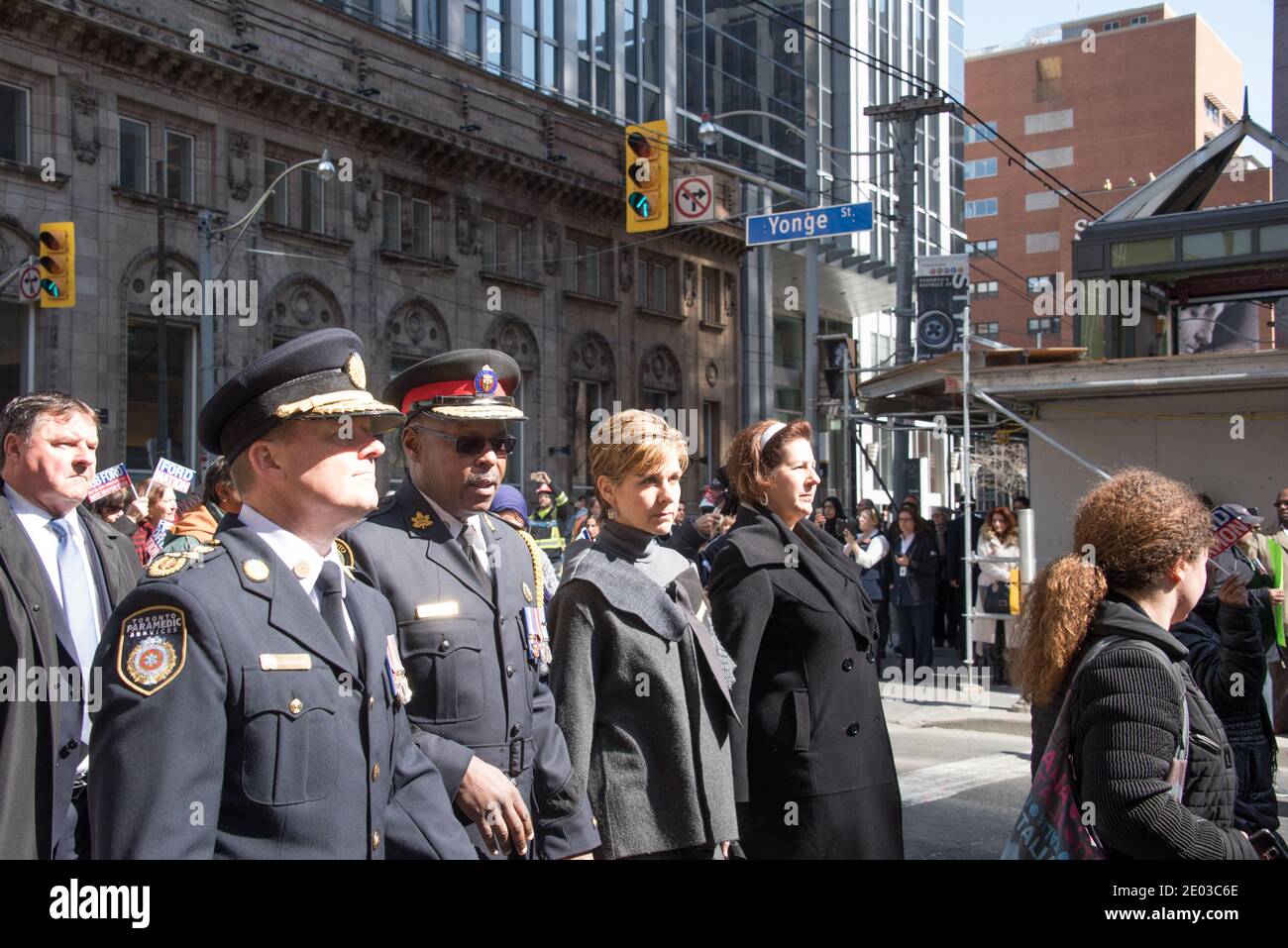 Mark Saunders, capo della polizia di Toronto, partecipa alla cerimonia funeraria di Rob Ford, Toronto, Canada-marzo 2016 Foto Stock