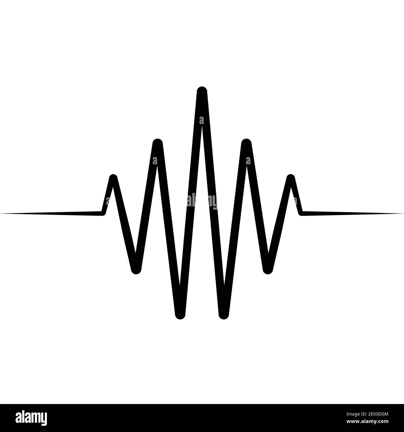 Icona di splash dell'attività logo della forma d'onda, icona della frequenza cardiaca vettoriale, suono audio picchi di ampiezza dell'onda radio Illustrazione Vettoriale