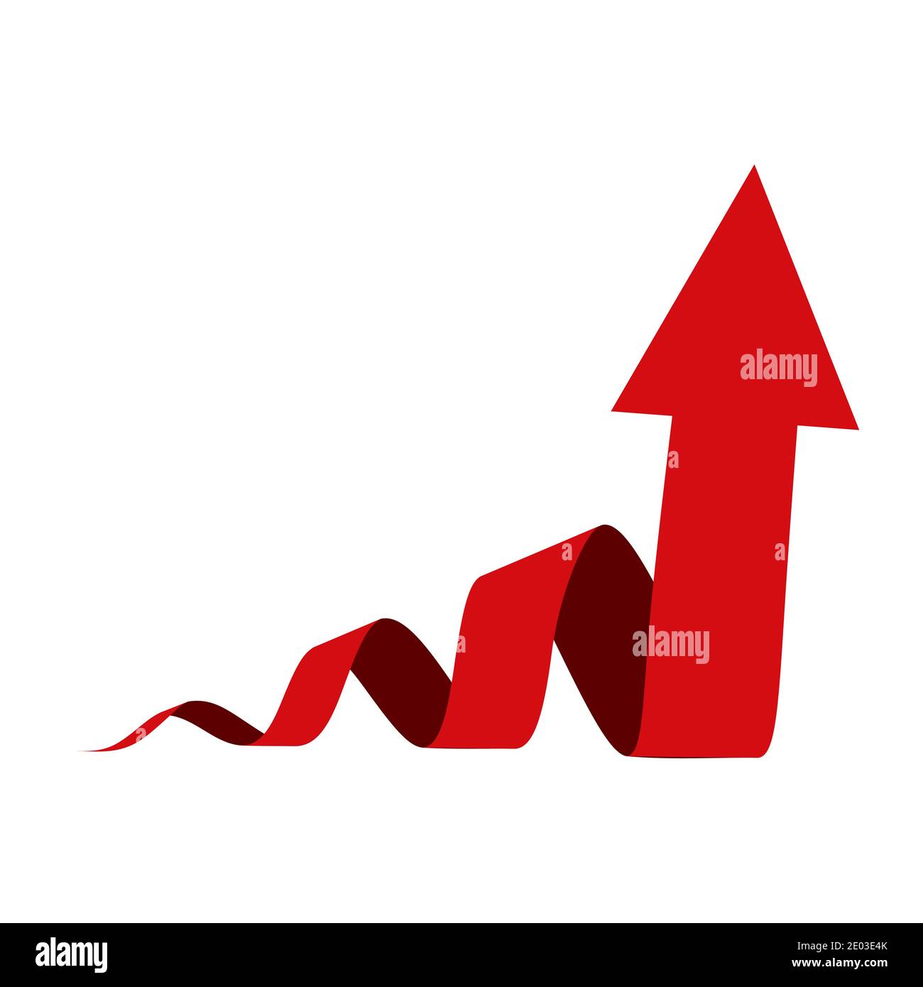 Spirale con una freccia rivolta verso l'alto, un puntatore per aumentare la valutazione, illustrazione 3D. Icona freccia a spirale. Concetto astratto di strategia di business del profitto Illustrazione Vettoriale