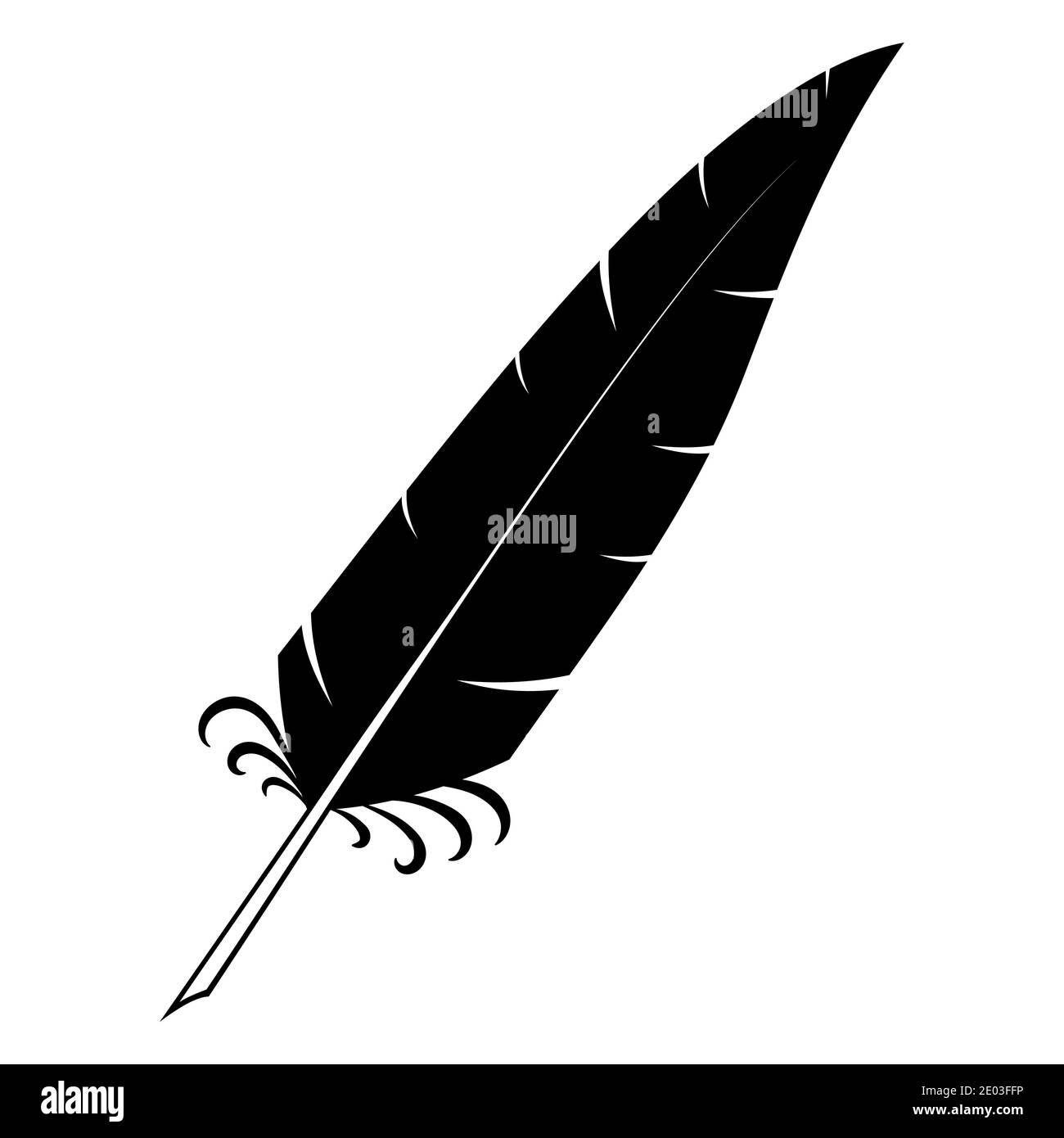 Immagine retrò astratta con penna quill per decorazione di design. Penna quill per calligrafia. Sfondo della carta vintage. Immagine vettoriale Illustrazione Vettoriale