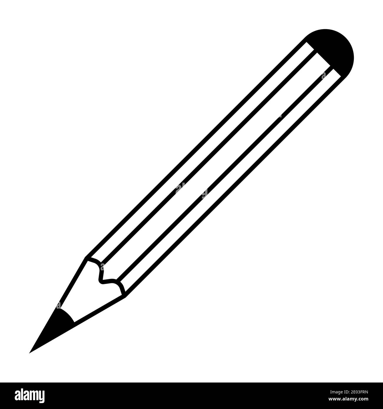 Matita icona disegno semplice, vettore matita icona segno prendere appunti scrivere su carta Illustrazione Vettoriale