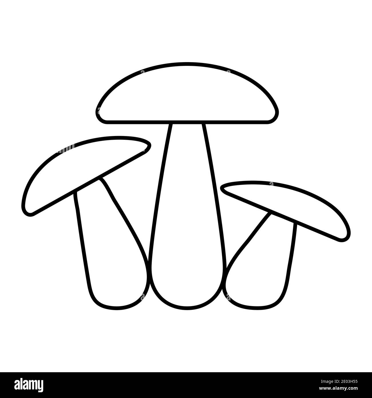 Icona famiglia funghi tre funghi vettore segno fungo, champignon Illustrazione Vettoriale
