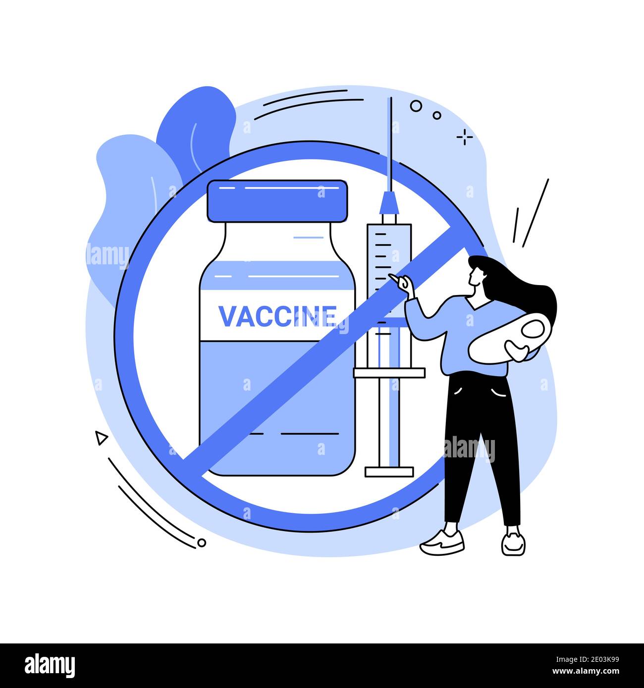 Rifiuto della vaccinazione concetto astratto illustrazione vettoriale. Illustrazione Vettoriale