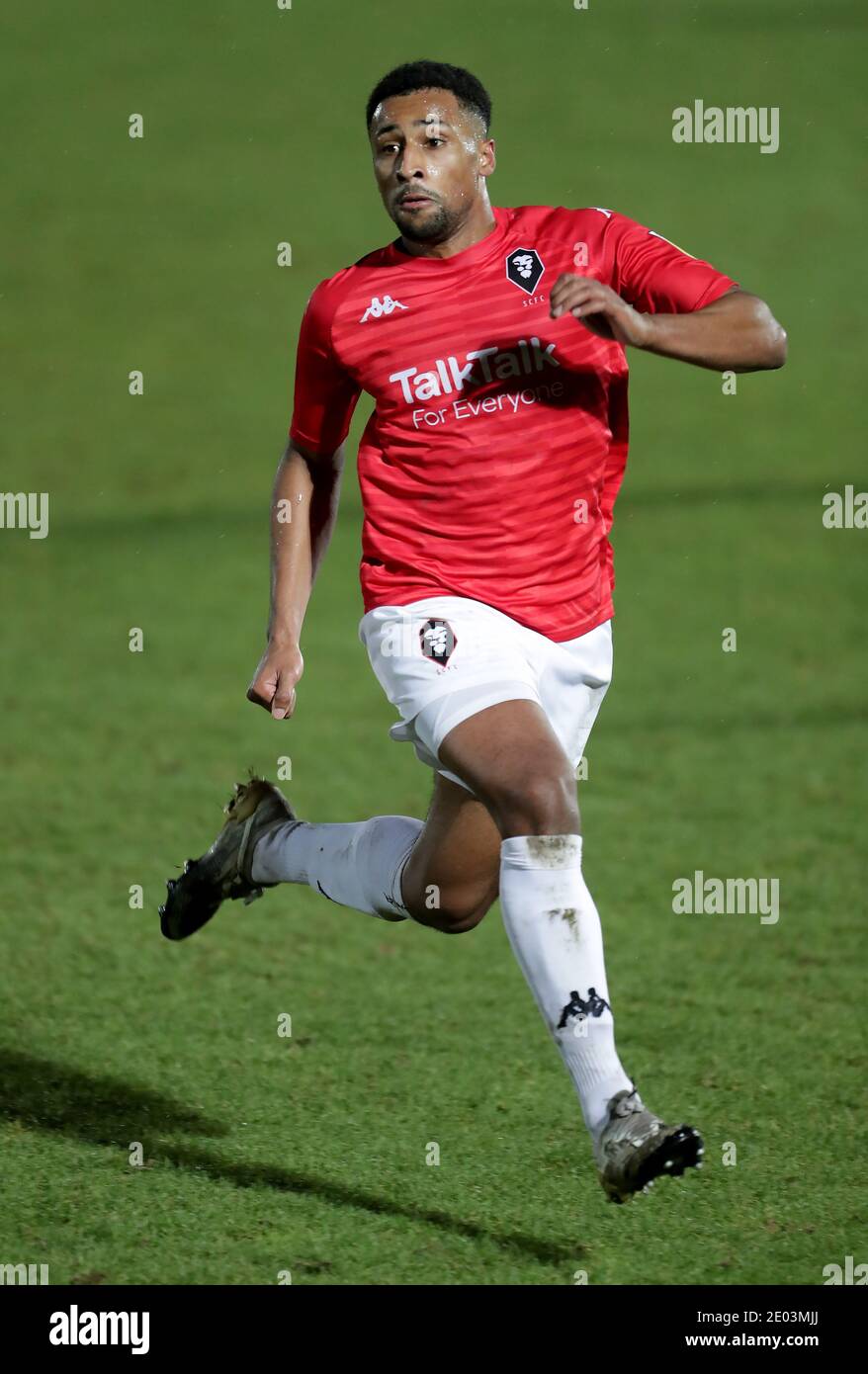 Salford City's Ibou Touray durante la partita della Sky Bet League Two a Moor Lane, Salford. Foto Stock