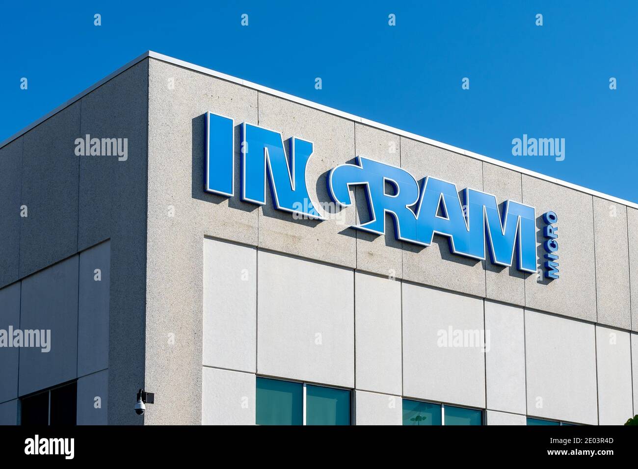 Mississauga, Ontario, Canada - 7 giugno 2019: Primo piano di Ingram Micro Canada firma a Mississauga, Ontario, Canada Foto Stock