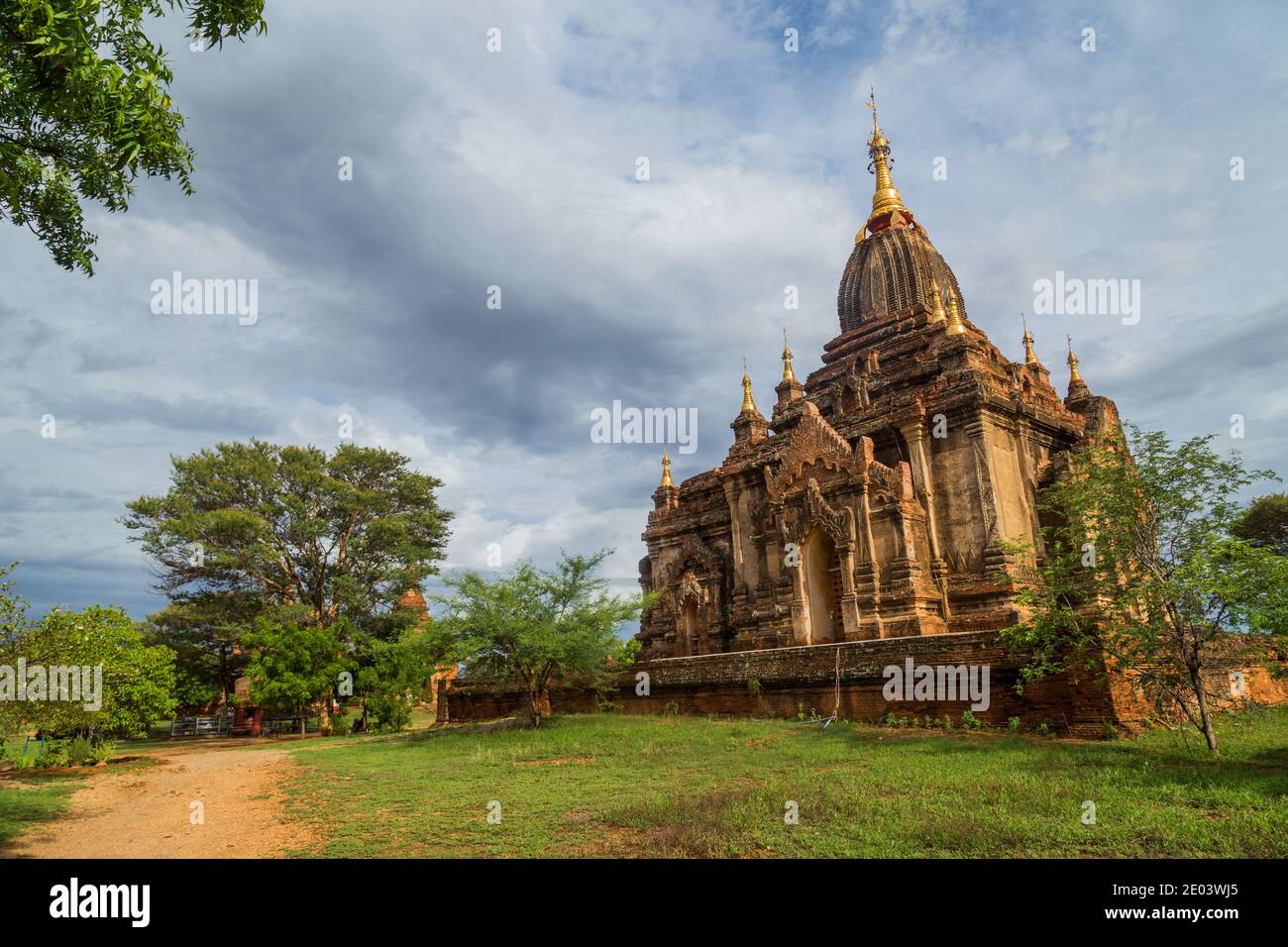 Antico tempio a Bagan, Myanmar. Bagan è un'antica città del Myanmar centrale (ex Birmania), a sud-ovest di Mandalay. Foto Stock