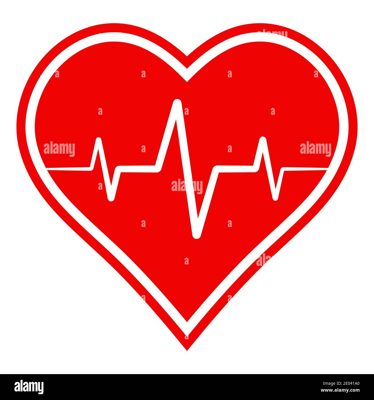 icona segno di salute, cuore con battito cardiaco, segno vettoriale simbolo di stile di vita sano e recupero da malattie Illustrazione Vettoriale