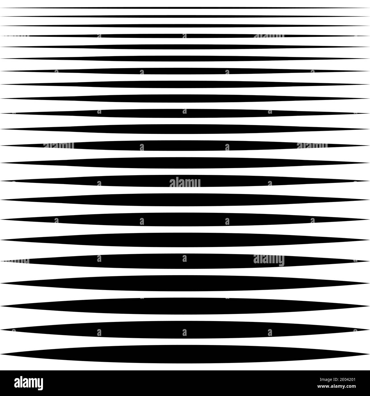 set di linee orizzontali affilate spessore profilo diverso, elemento di disegno linea dell'ago vettoriale Illustrazione Vettoriale