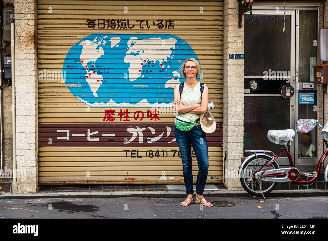 Caffetteria a Tokyo, Taito, Giappone Foto Stock
