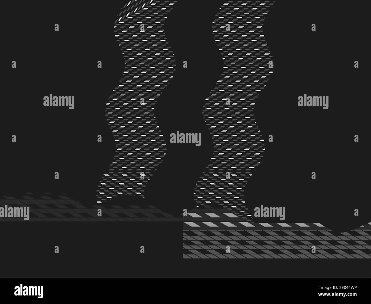 Sfondo astratto, grigio bianco nero, struttura decorativa geometrica dinamica a gradiente, motivo moderno Foto Stock