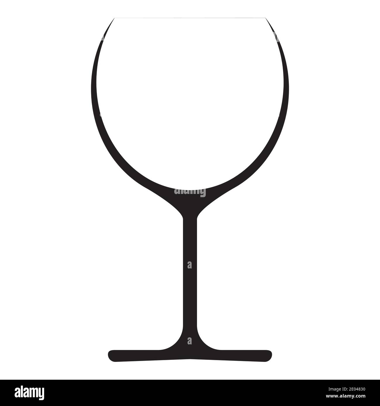 Icona del bicchiere di vino, logo vettoriale del vino bicchiere wine bar party Illustrazione Vettoriale