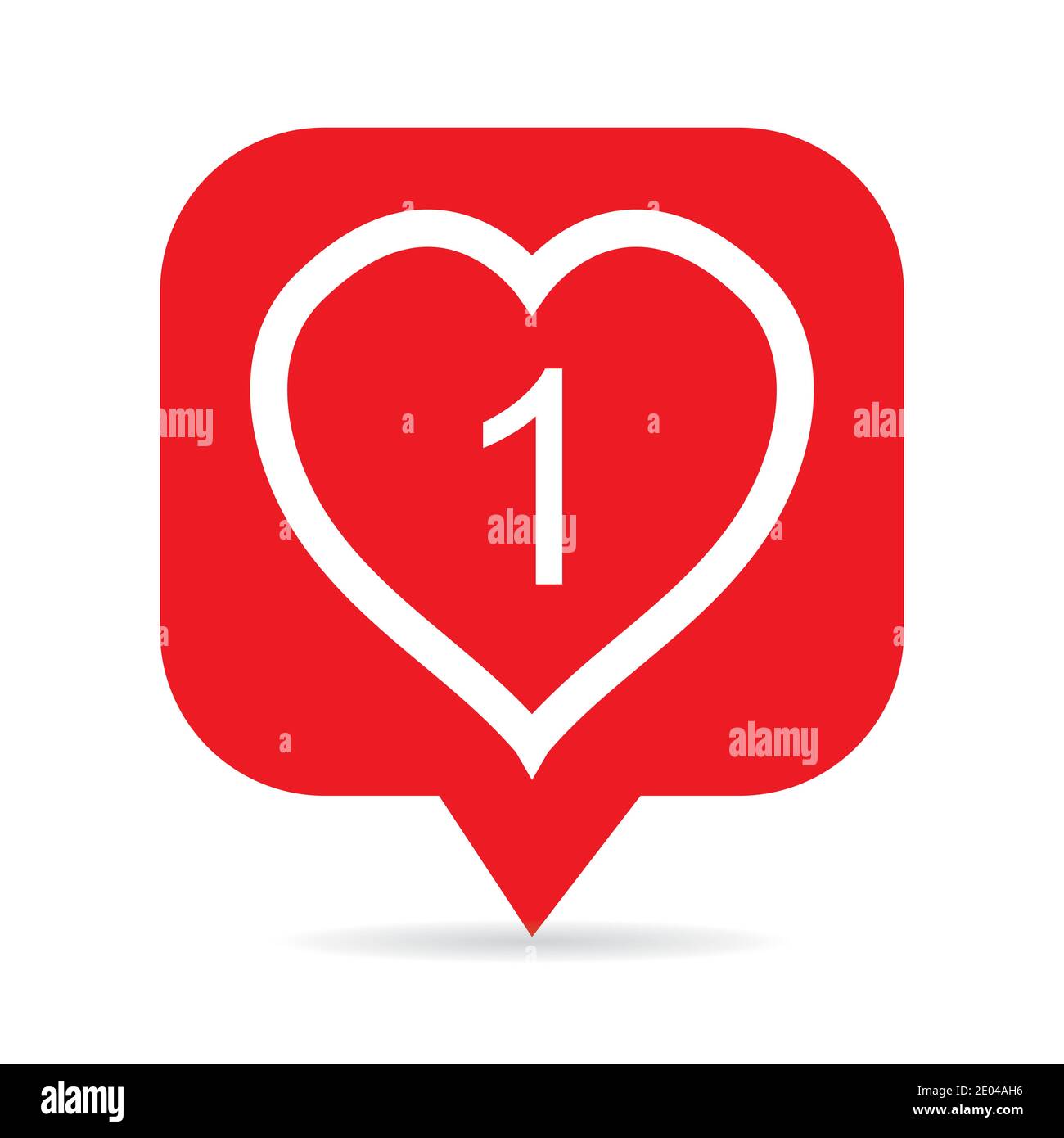 icona come il cuore figura 1, vettore simbolo come per il social network, puntatore rosso e cuore Illustrazione Vettoriale