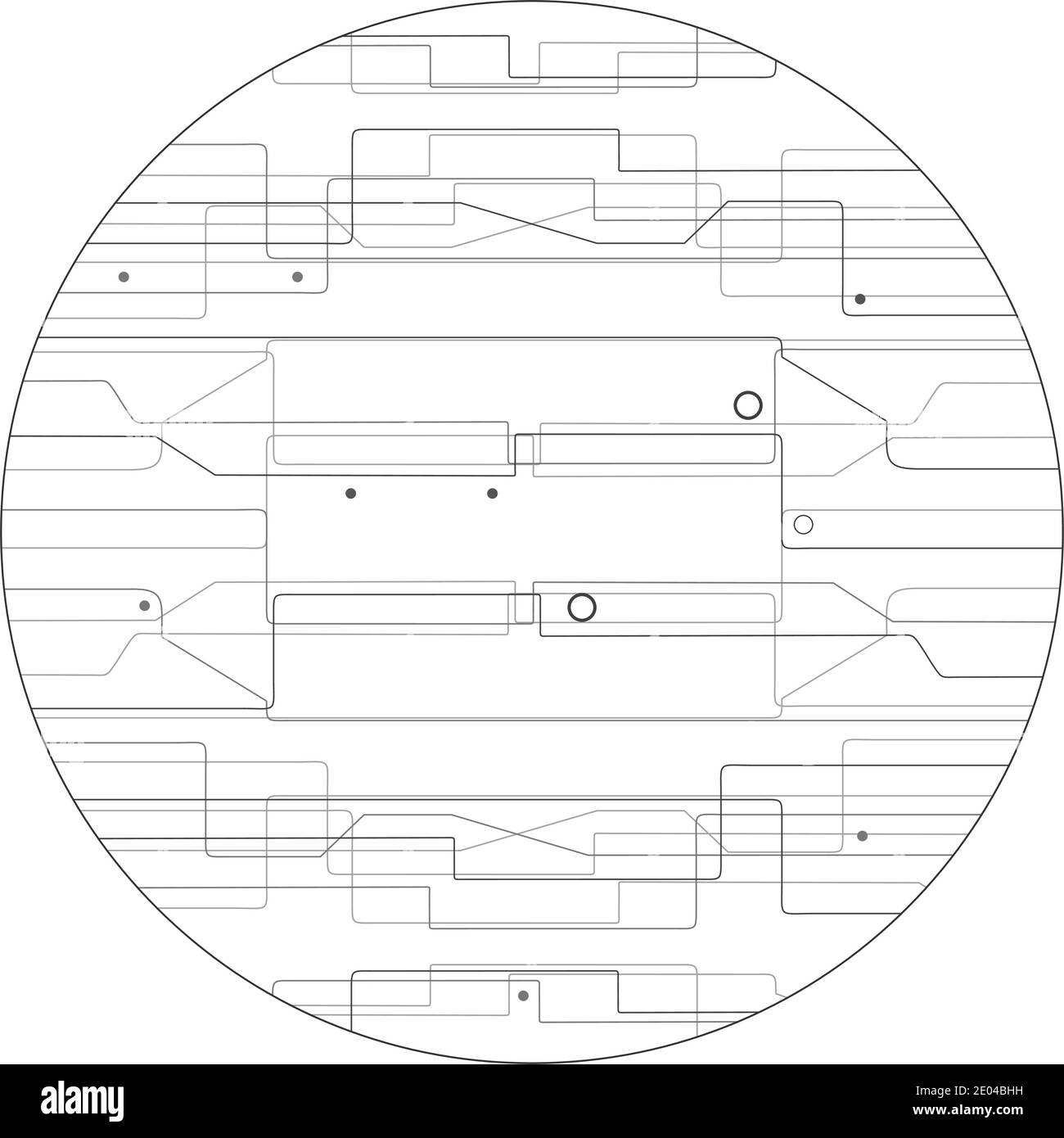 Design circolare del futuro tecnologico Illustrazione Vettoriale