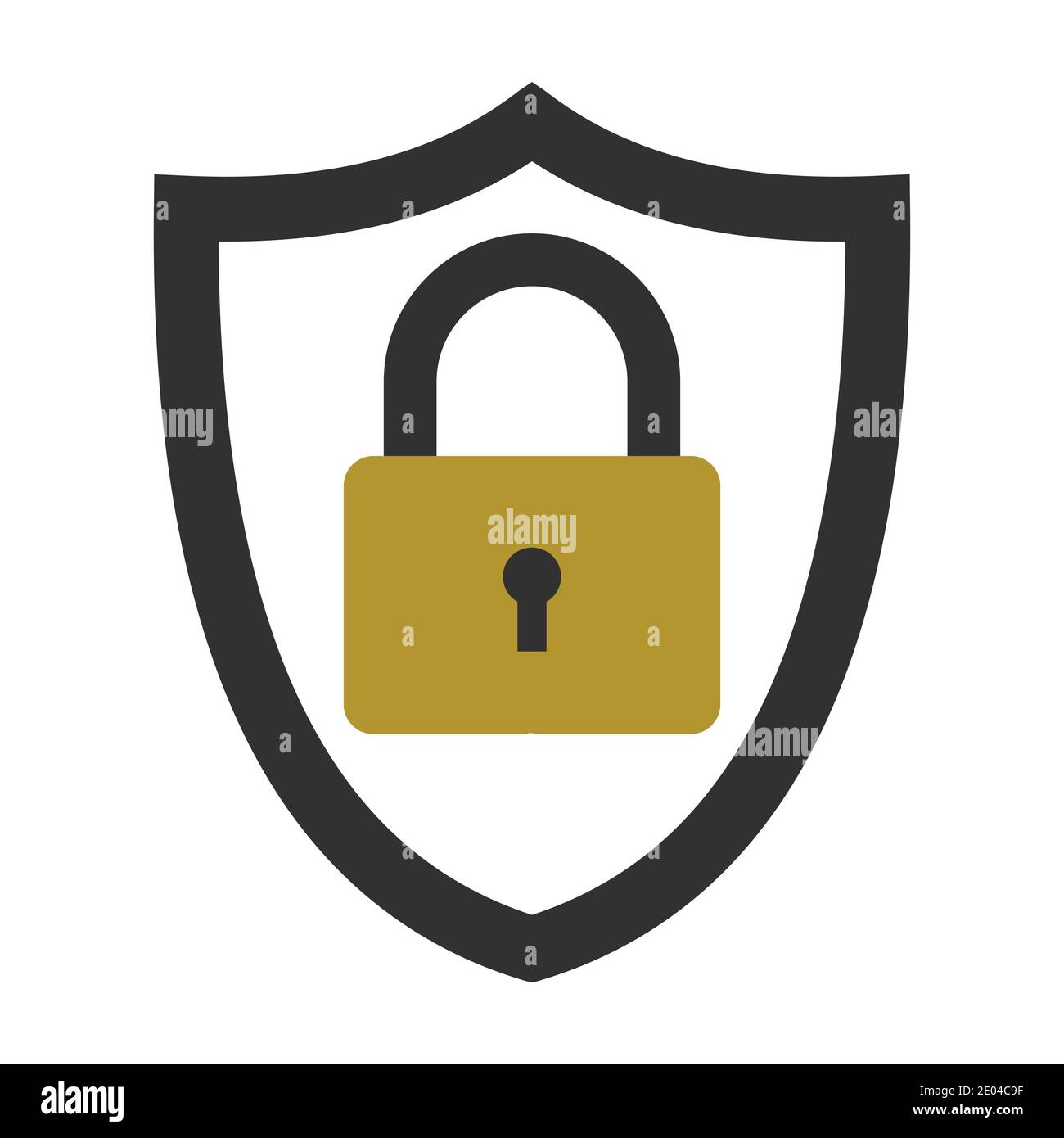 Icon Security system, protezione dati privacy, protezione vettore con blocco chiuso, protezione dati personali Illustrazione Vettoriale