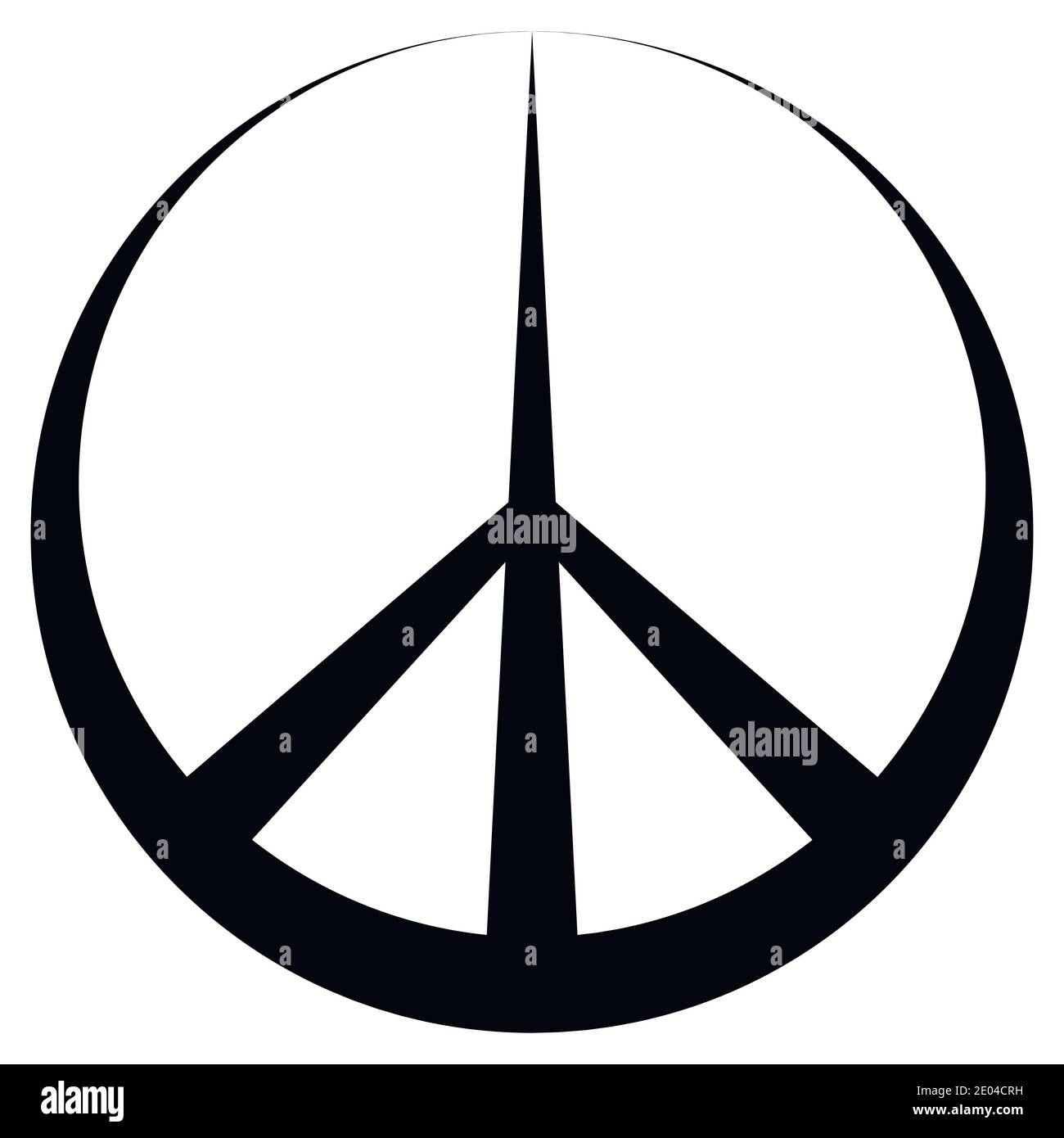 Simbolo di pace segno conciliatorio del Pacifico, simbolo vettoriale disarmo e movimento anti-guerra Illustrazione Vettoriale