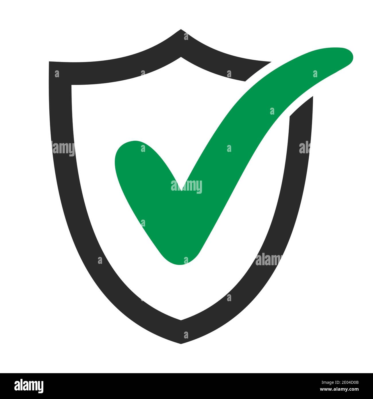 Spunta l'icona approvato, il marchio di protezione e privacy, il segno di spunta verde vettoriale Illustrazione Vettoriale