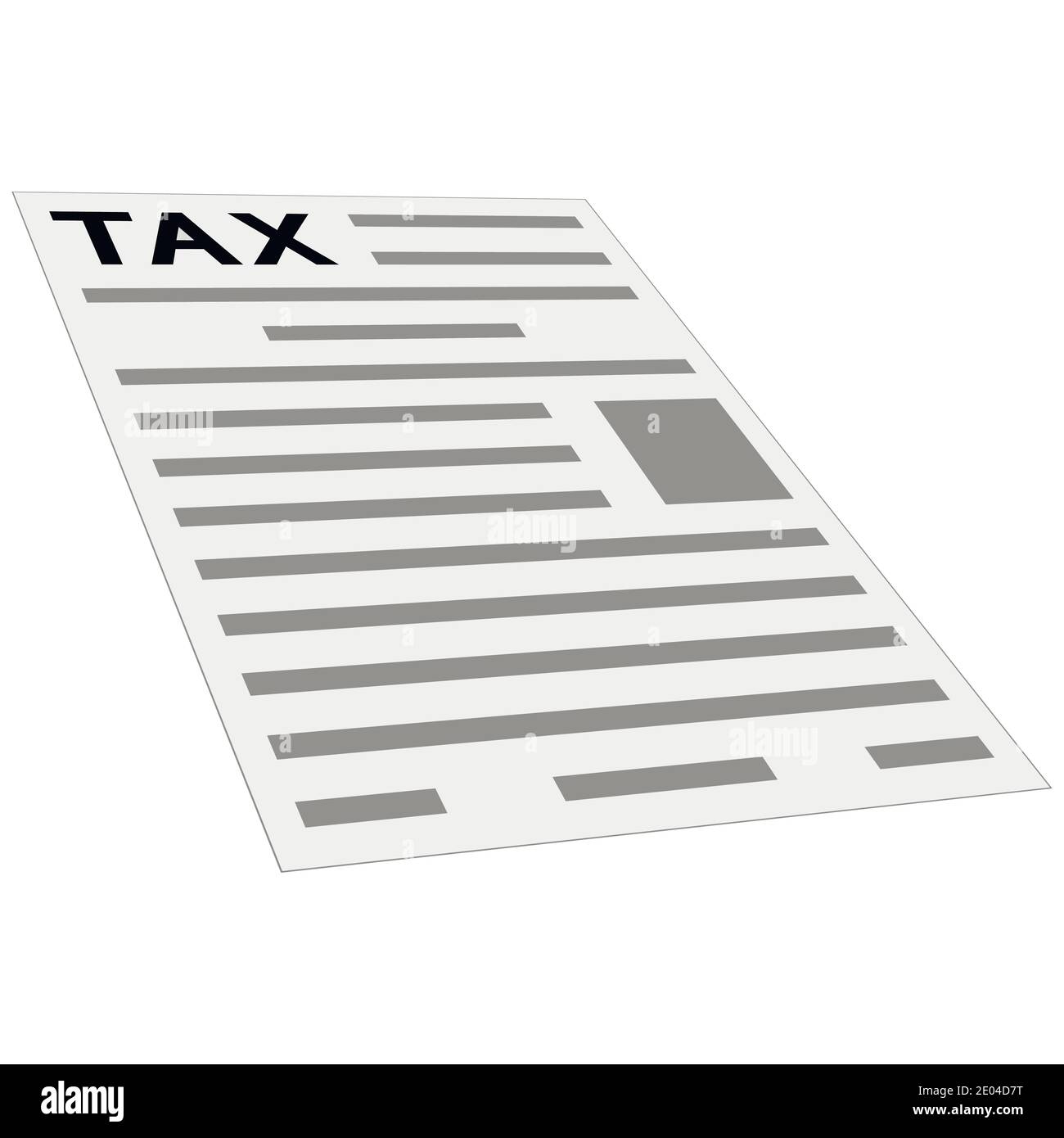 forma di imposta icona di pagamento, concetto, layout, modello, prima pagina di dichiarazione d'imposta, prospettiva isometrica, taglio di stile piatto Illustrazione Vettoriale