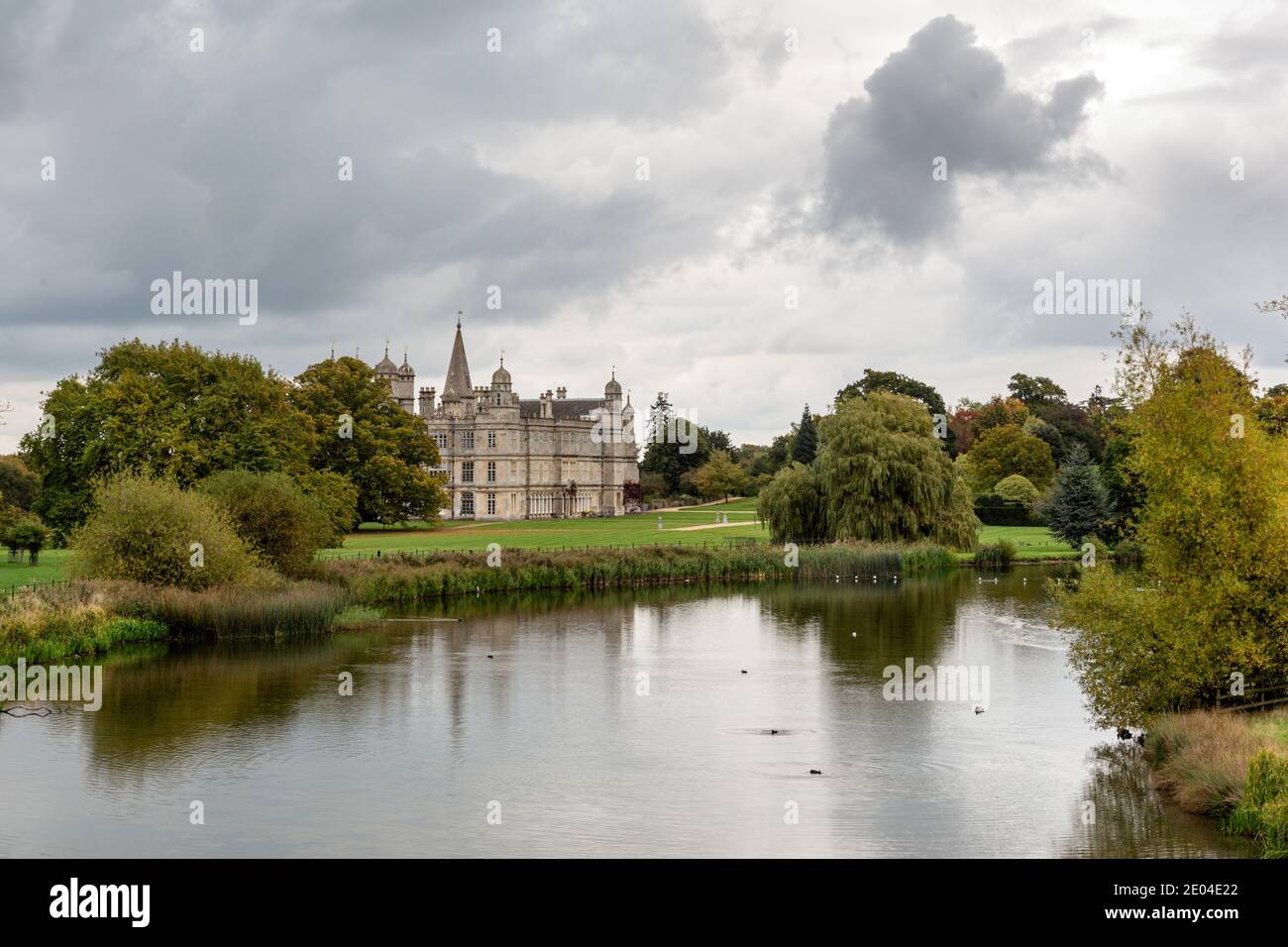 Burghley House, una residenza signorile elisabettiana del XVI secolo vicino a Stamford, Lincolnshire, Inghilterra, Regno Unito Foto Stock