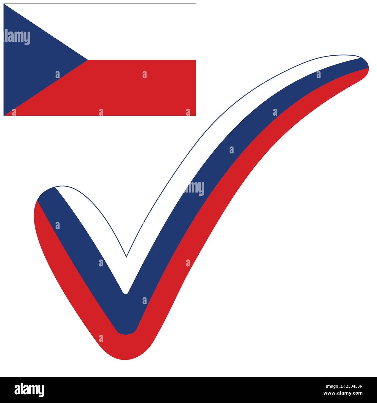 Stile segno di spunta Repubblica Ceca simbolo bandiera elezioni, voto e approvazione, vettore concetto segno di spunta Israele segno di spunta cz Illustrazione Vettoriale