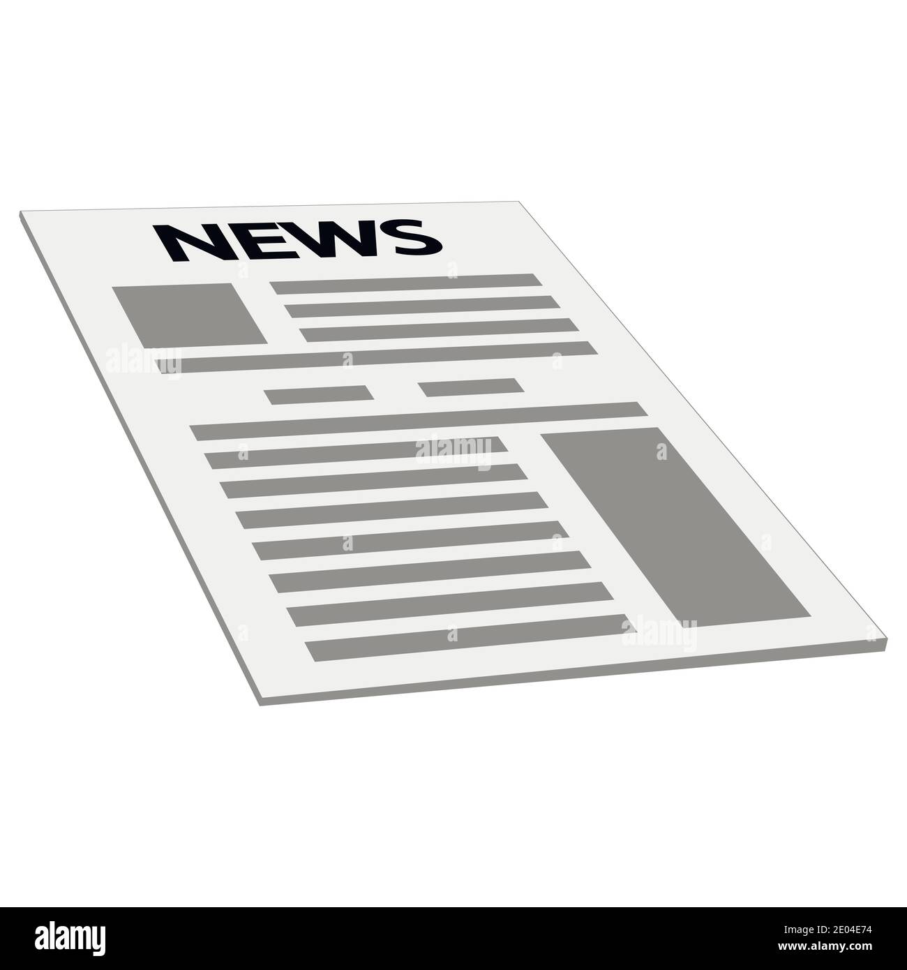 icona copertina news giornali, modello mockup prima pagina news, prospettiva isometrica Illustrazione Vettoriale