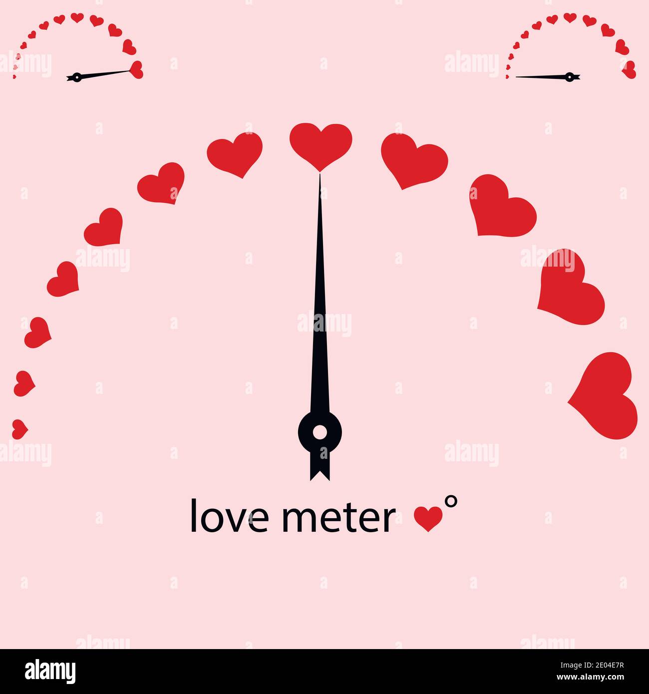 Amor meter, meter power love heart, valentine Vector design element, scala di misurazione dei cuori rossi Illustrazione Vettoriale