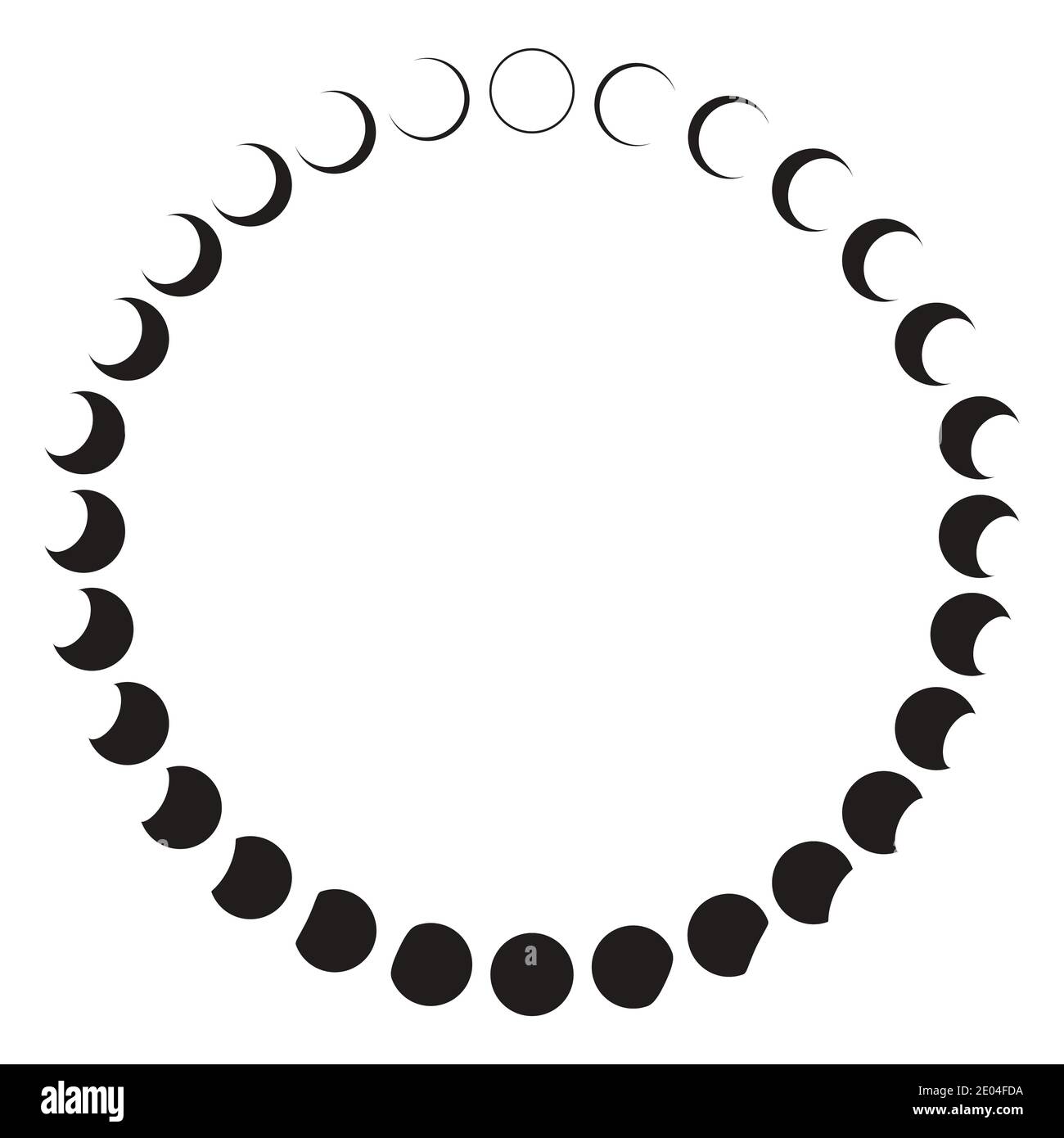 fasi luna astronomia badge vettore impostare mensile lunare segmenti della luna Illustrazione Vettoriale
