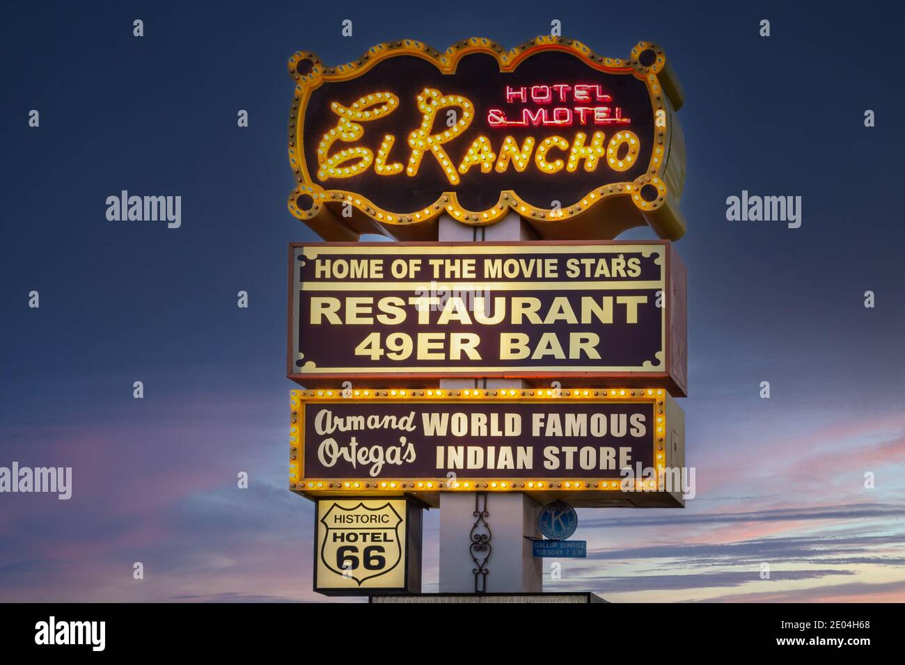 El Rancho Hotel Motel a Gallup, New Mexico, Stati Uniti. Foto Stock