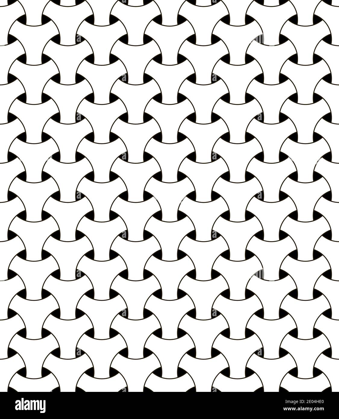 mesh vettoriale illusione geometrica senza cuciture mesh triangolare rete di cerchi bianchi e neri con effetto volumetrico Illustrazione Vettoriale