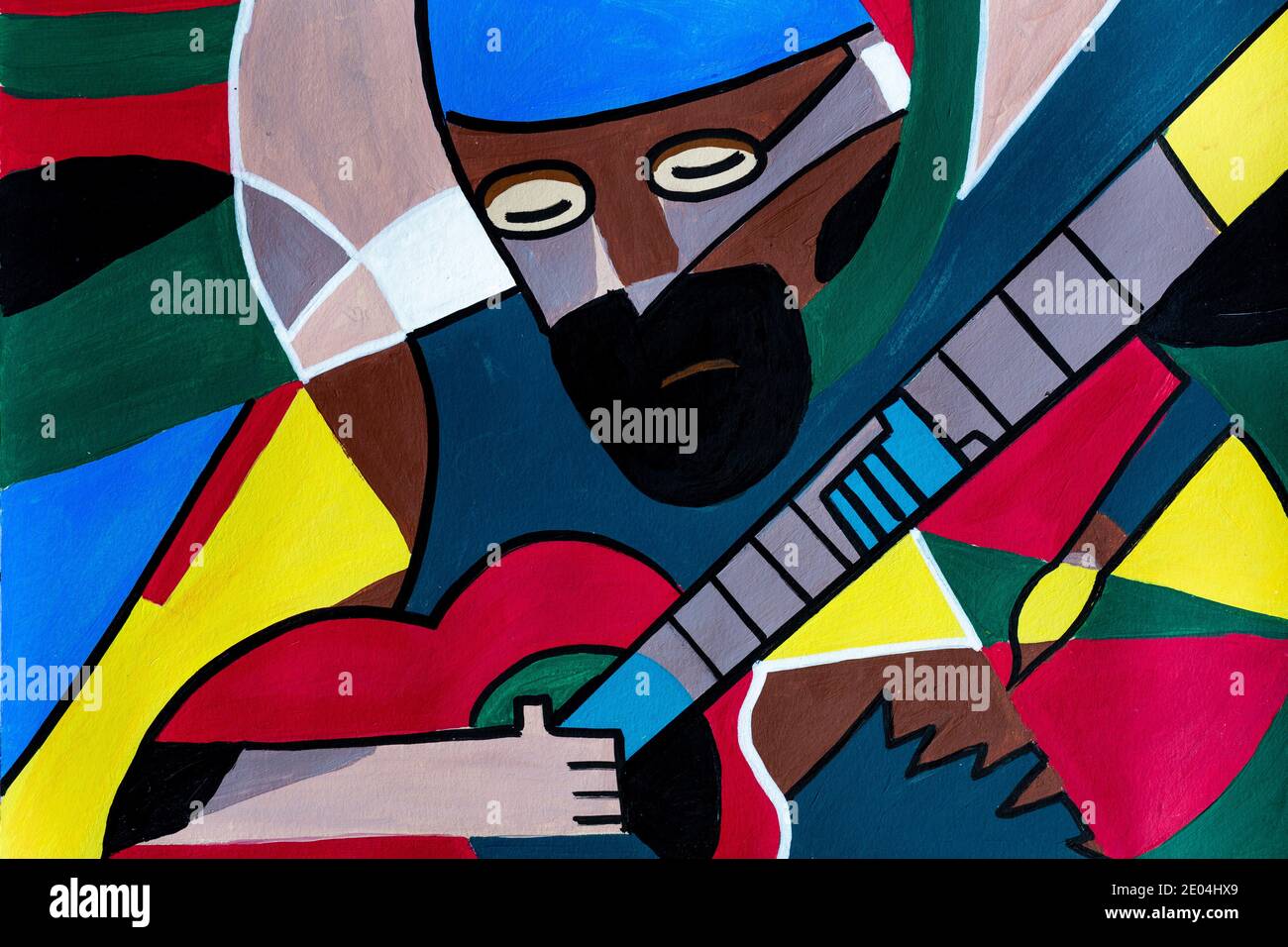 cubista di una mariachia messicana, di arte, messicano, colori, astratto Foto Stock