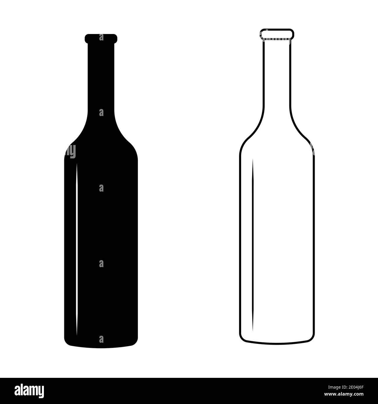 set bottiglia di vino con luce riflesso simbolo vettore icona bottiglia di vino design semplice Illustrazione Vettoriale