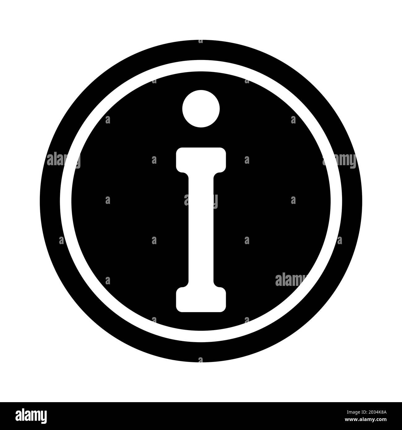 simbolo icona lettera i simbolo simbolo informazioni segno, vettore lettera i in un cerchio nero, dati di informazioni segno Illustrazione Vettoriale